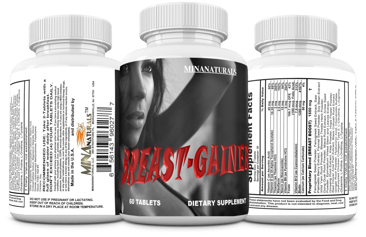 MINANATURALS Breast Gainer Women Breast Enlargement, 60 Tablets