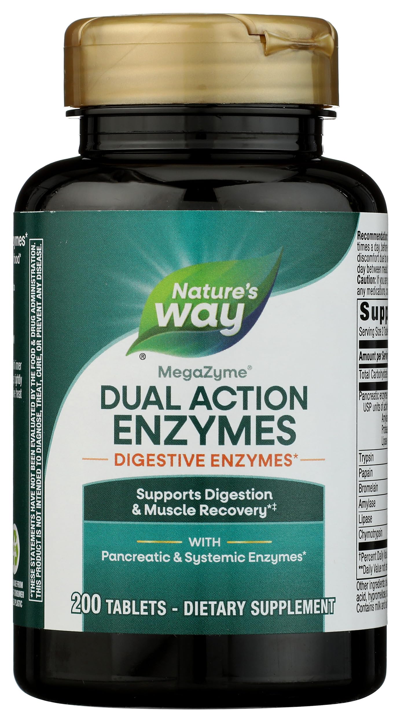 Nature's Way Mega-Zyme Pancreatic & Systemic Enzymes 200 Tablets