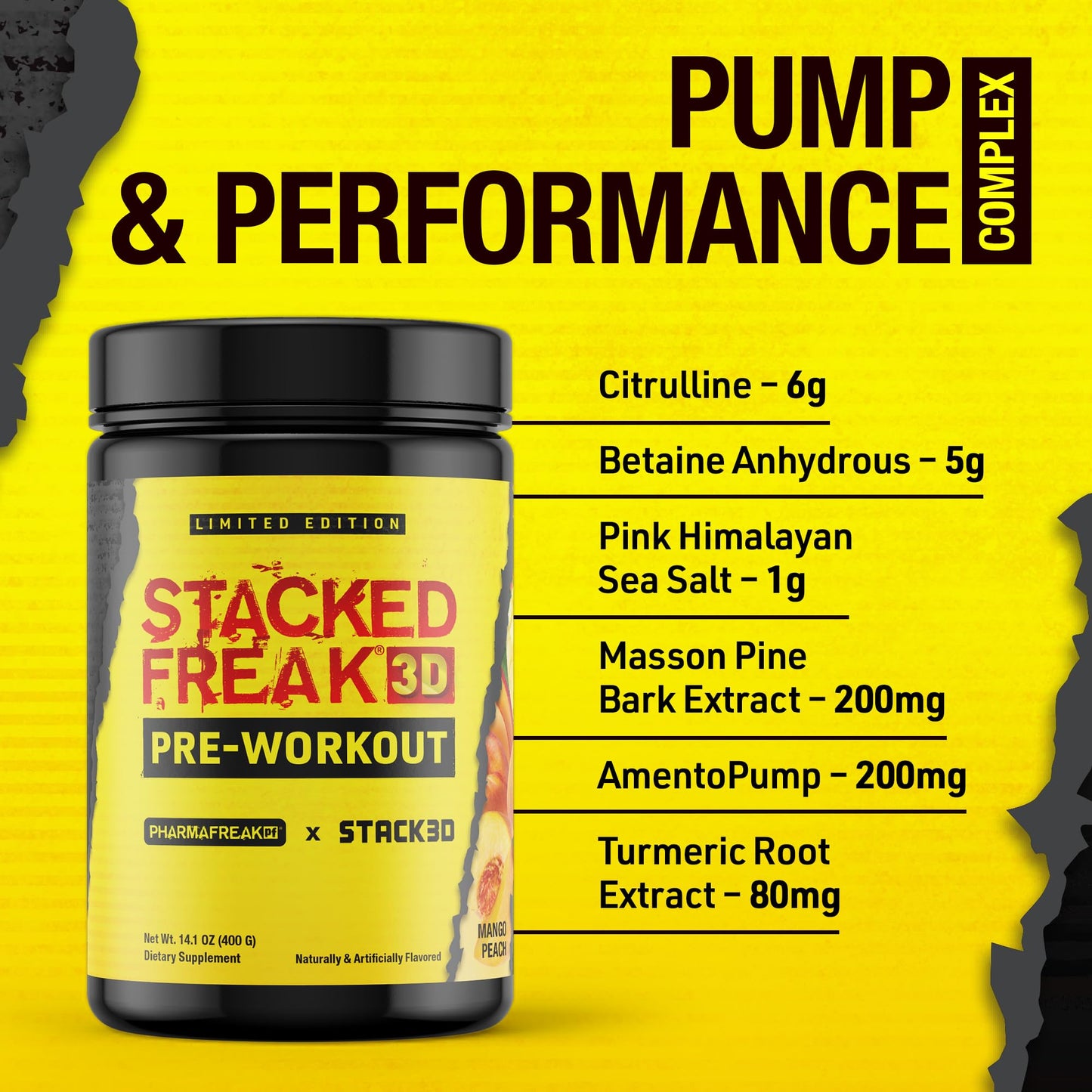 Pharmafreak Stacked Freak 3D Pre-Workout Powder 14.1 oz