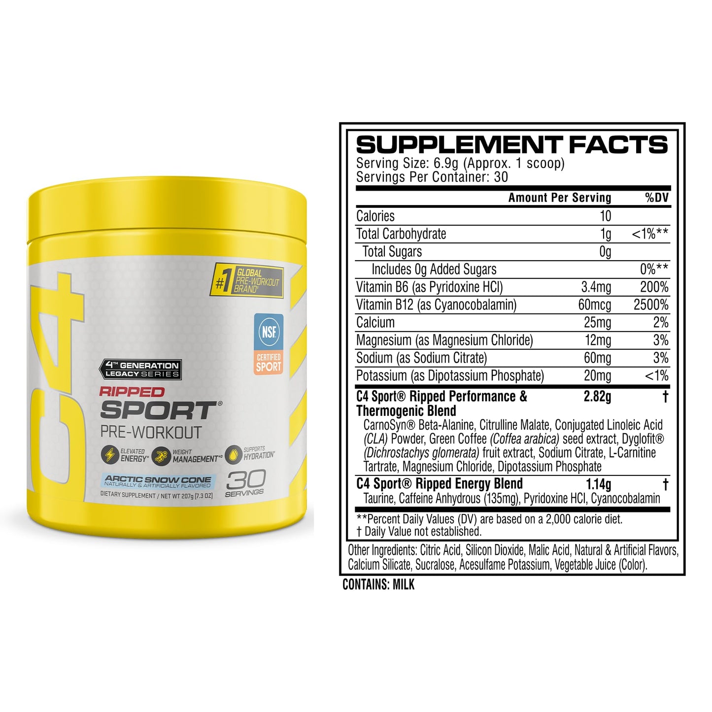 C4 Ripped Sport Pre Workout Powder 8.7 Ounce
