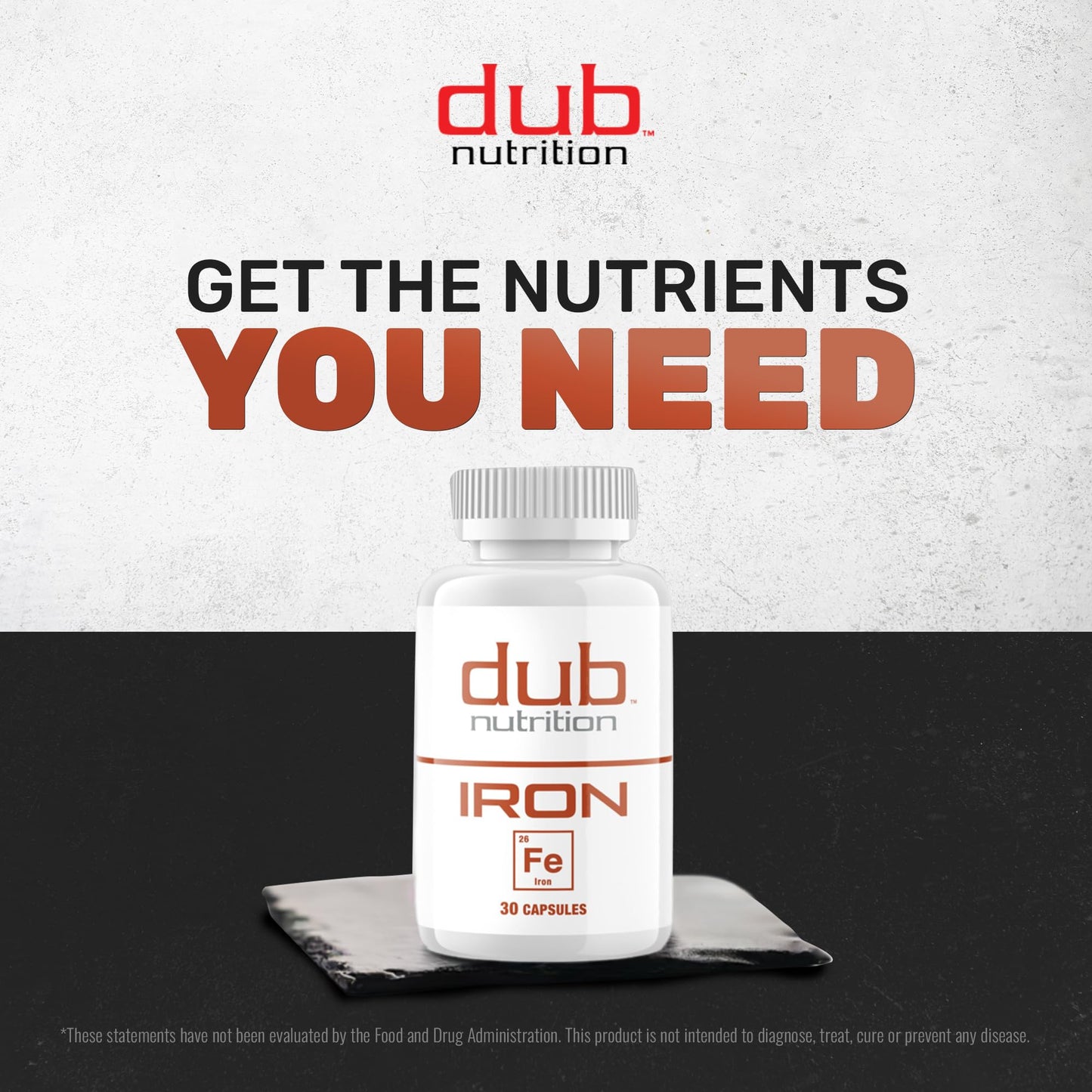 Dub Nutrition Iron Supplement Capsules 30 Count