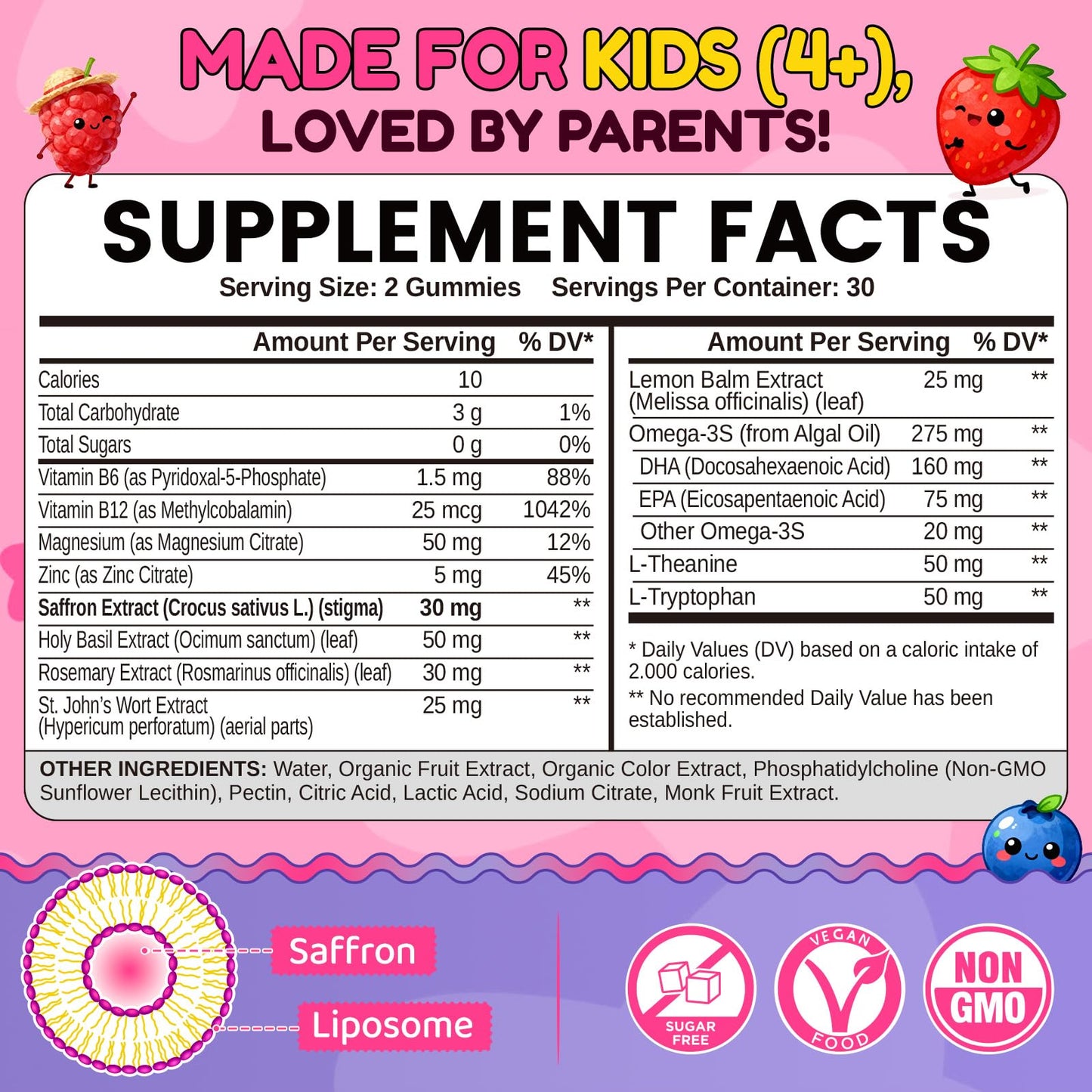 HOLLEGEND Saffron Gummies for Kids Gummy, 120 Chews