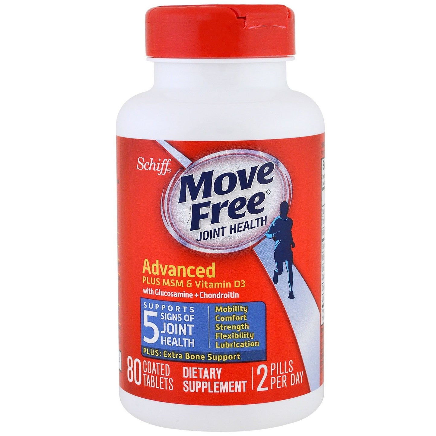 Schiff Move Free Glucosamine and Chondroitin Plus MSM & D3 Advanced Joint Health Supplement Tablets, 3 Count