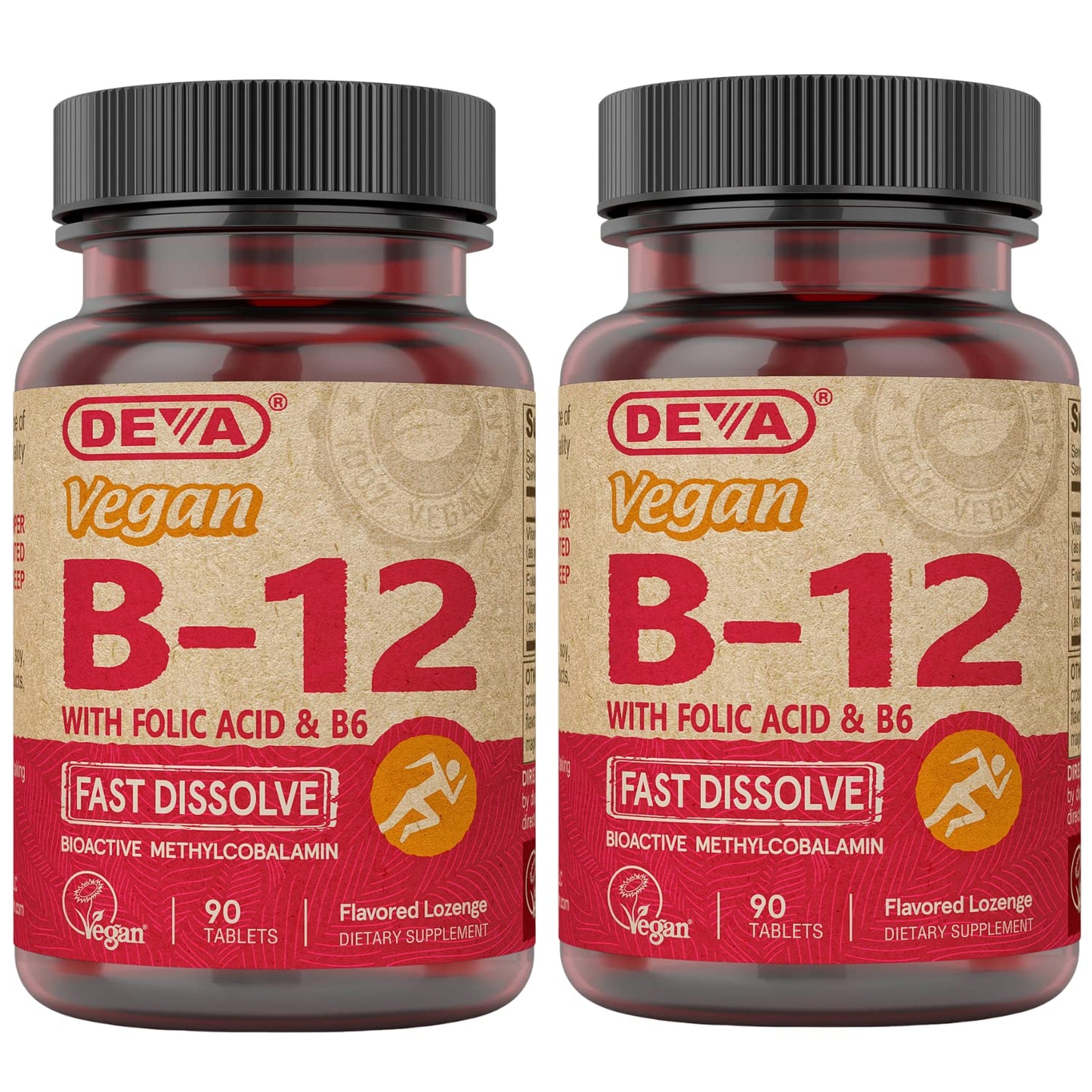 DEVA Vegan Vitamin B12 Fast Dissolve Supplement 180 Tablets