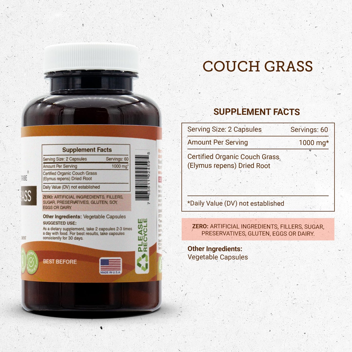 Secrets of the Tribe Couch Grass Dried Root 120 Capsules