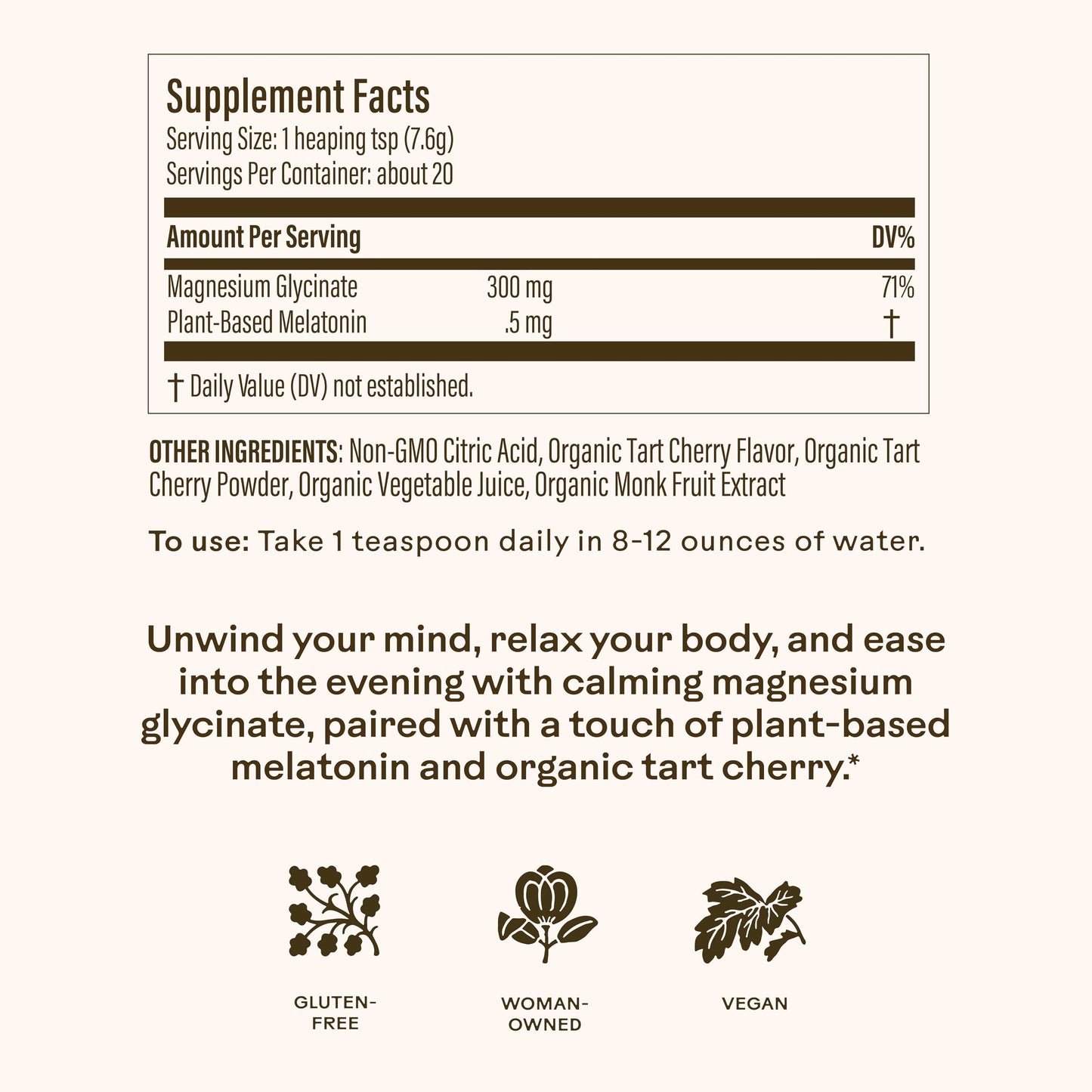 Wooden Spoon Herbs Magic Magnesium Glycinate Powder 5.3 Ounce