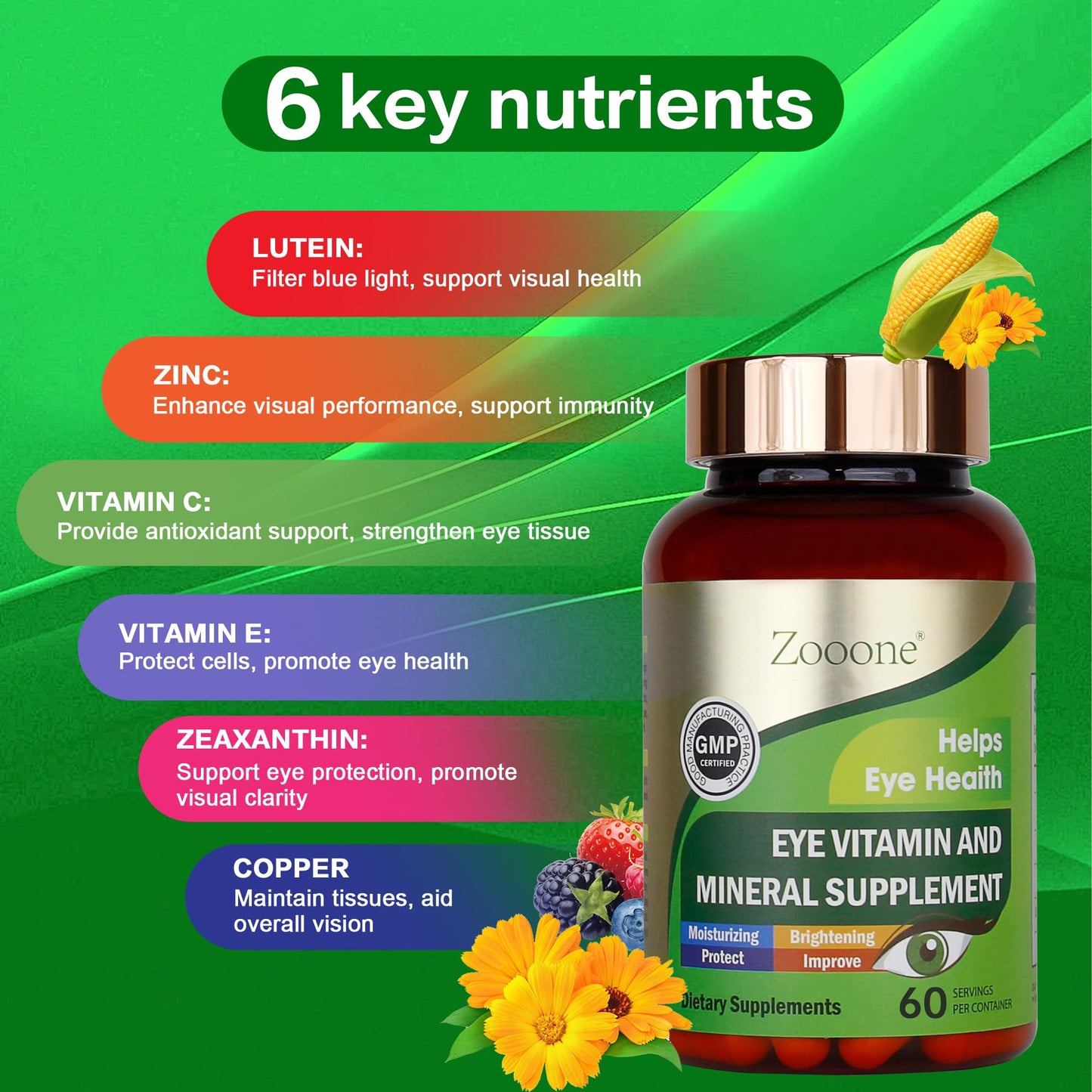 Zooone Lutein Eye Vitamins Supplement Capsule 60 Count