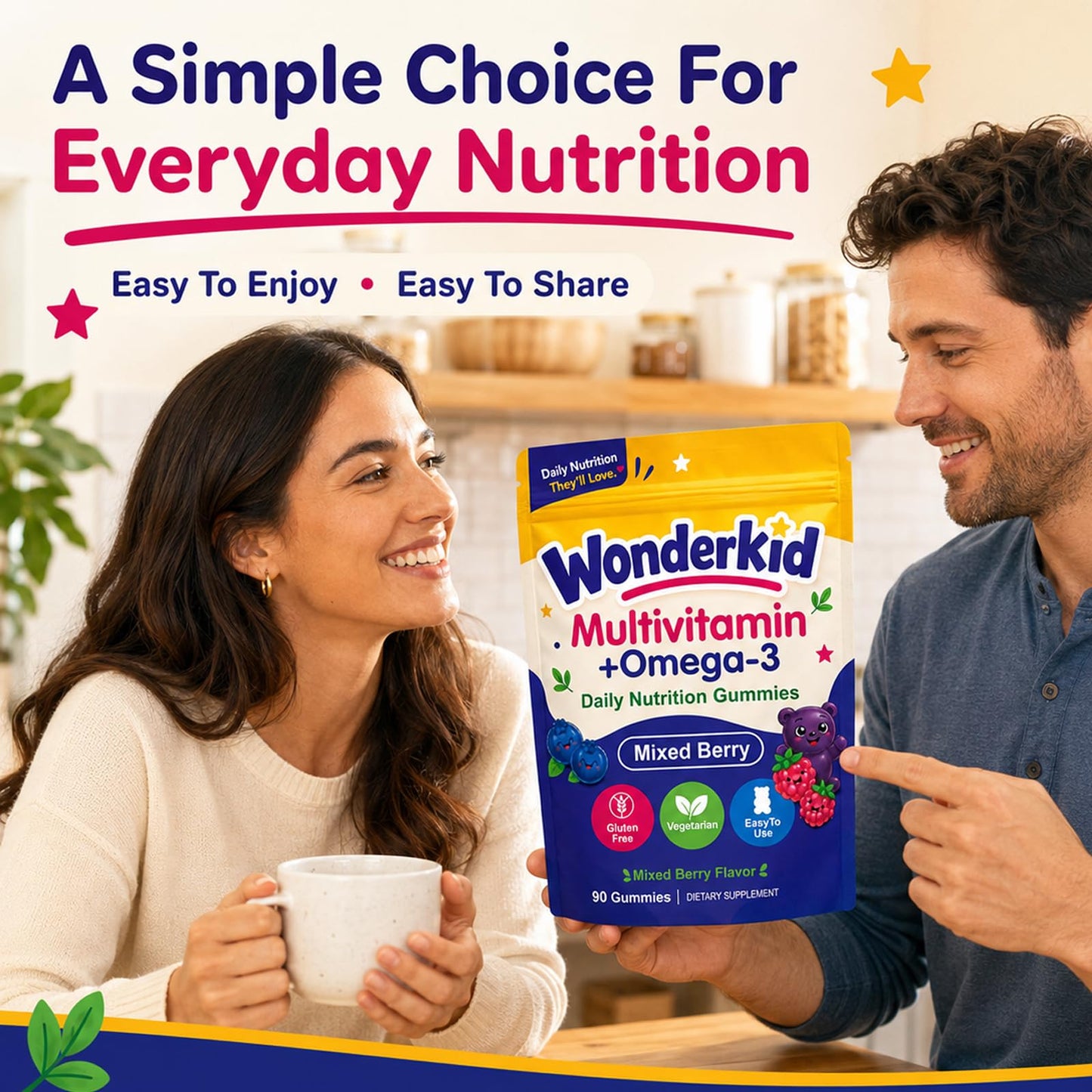 Pricyru Wonderkid Vitamin Kids Multivitamin Gummies + Omega-3, 90 Count