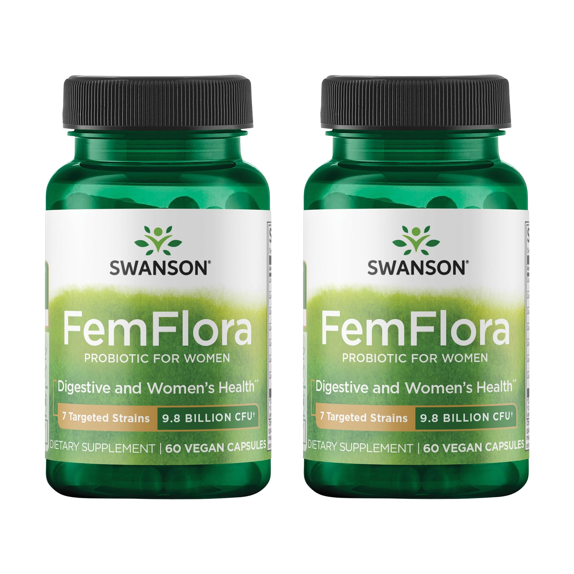 Swanson FemFlora Women's Probiotic for Feminine Digestive, Urinary, and Vaginal Health Support, 9 Billion CFU per Capsule, 120 Capsules