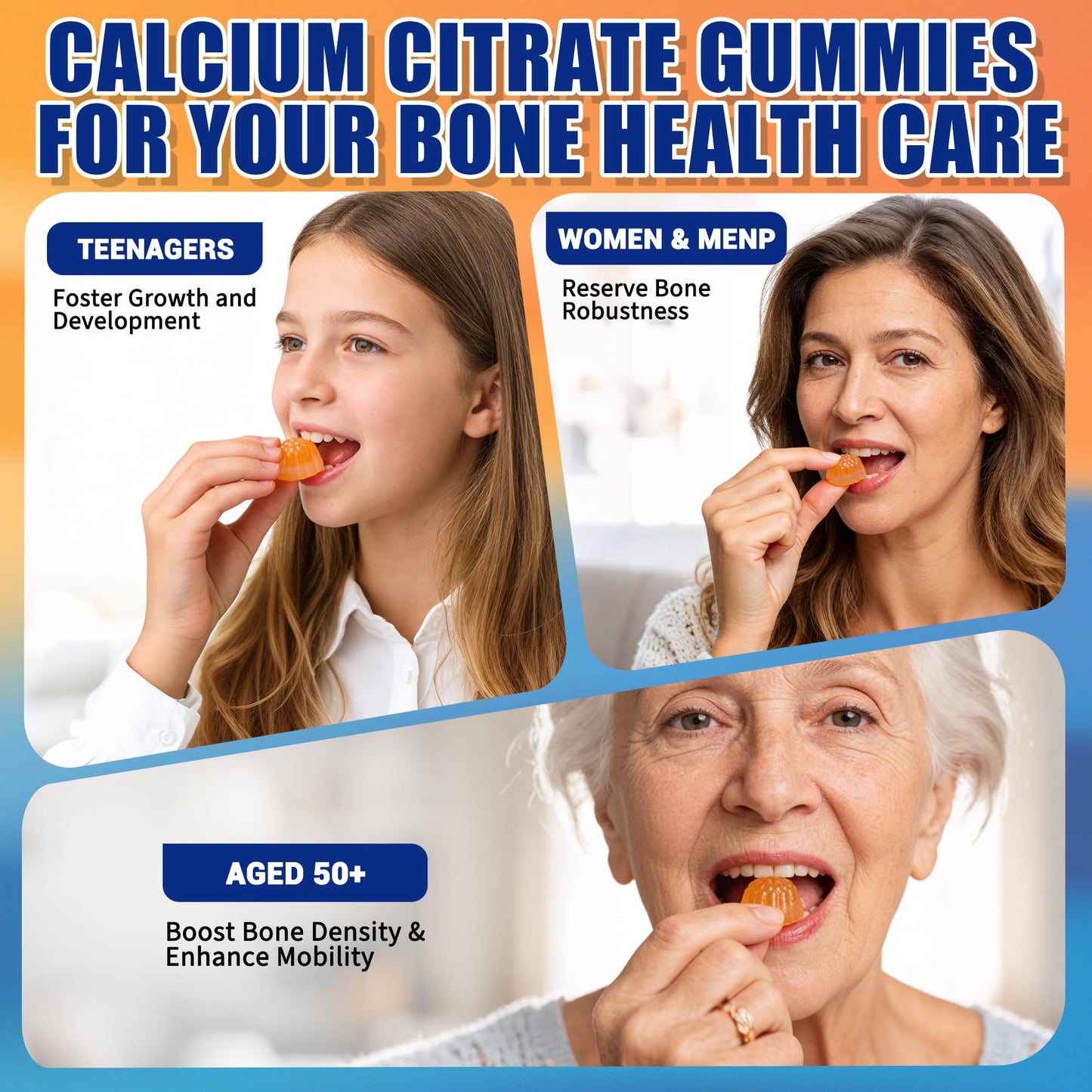 Fzjjyana Calcium Citrate with Vitamin D3 Gummies 120 Count