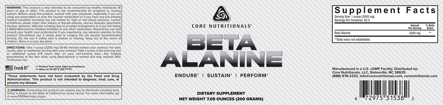 Core Nutritionals Beta Alanine Powder 8