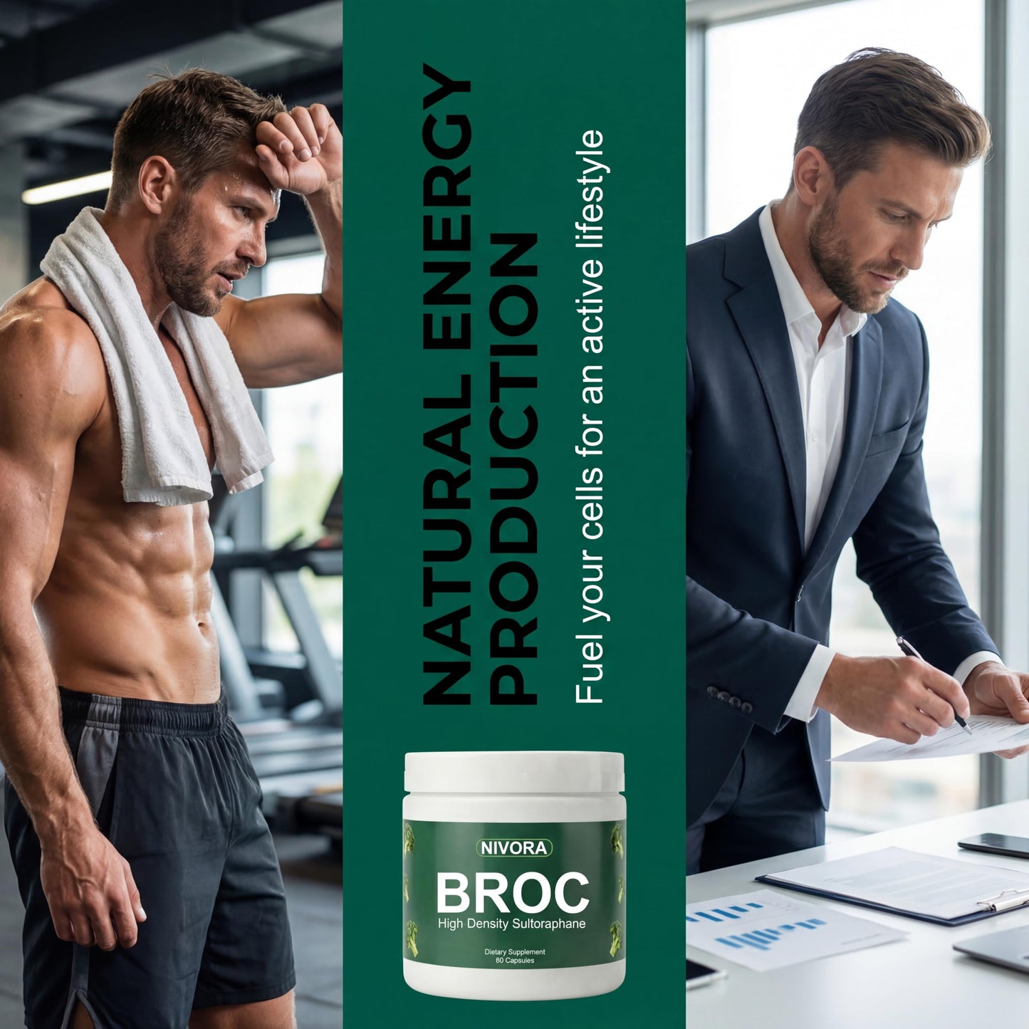 SDXJIOGE Nivora Broc High-Density Sulforaphane Supplement from Broccoli Sprouts Capsule 60 Count