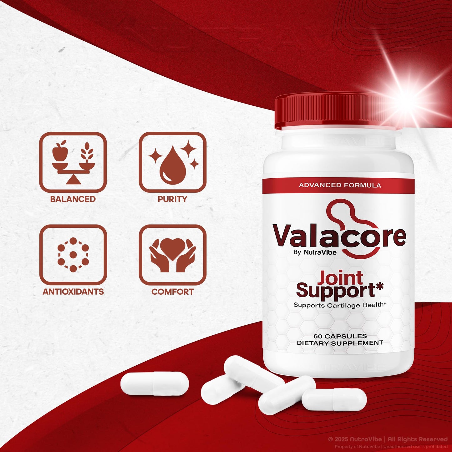 NutraVibe Valacore Capsules, 60 Count