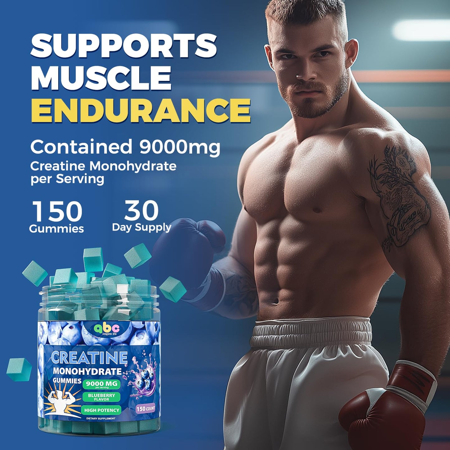 NEWOLITE Creatine Monohydrate Gummies 9000mg, 150 Count