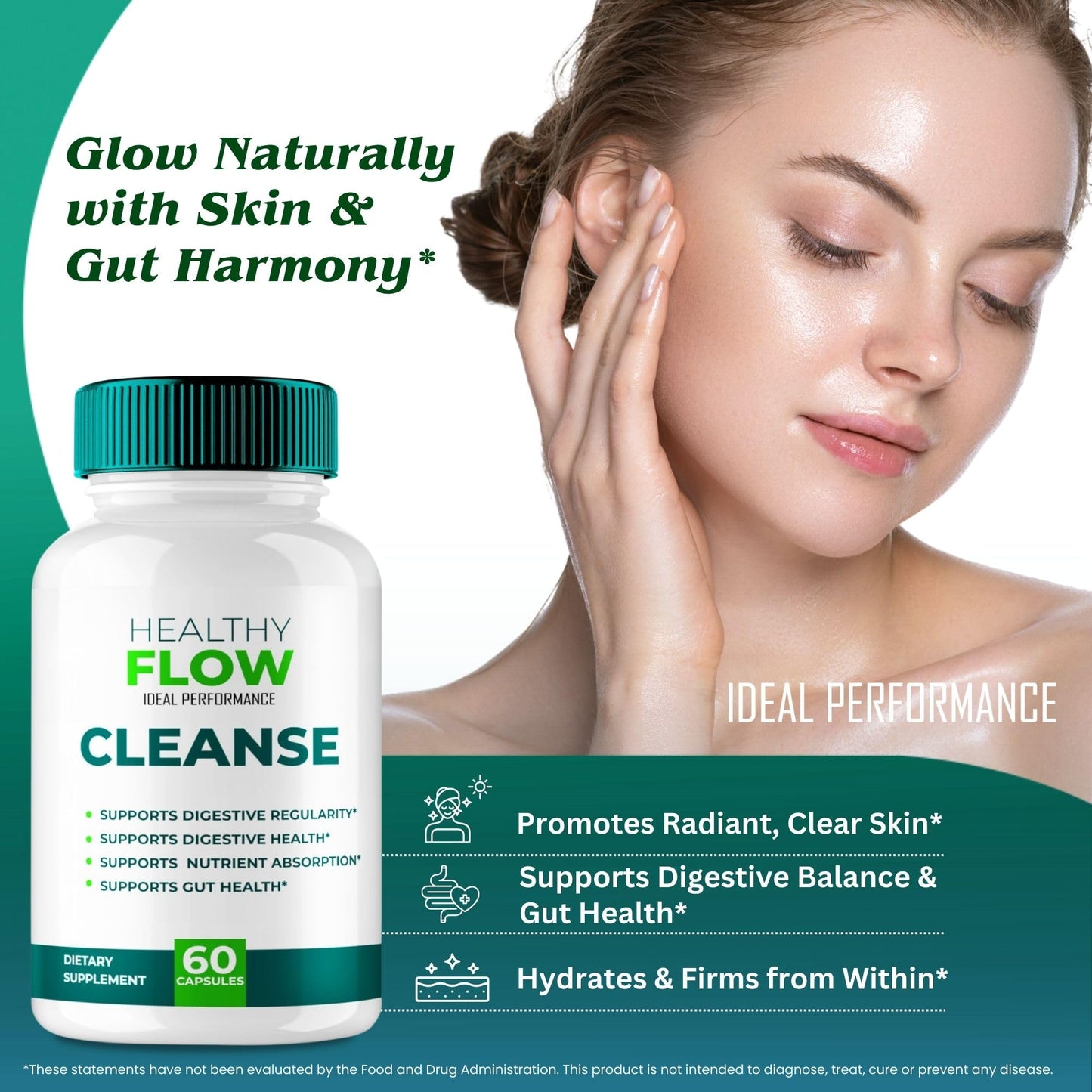 IDEAL PERFORMANCE Healthy Flow Cleanse Capsules 60 Count