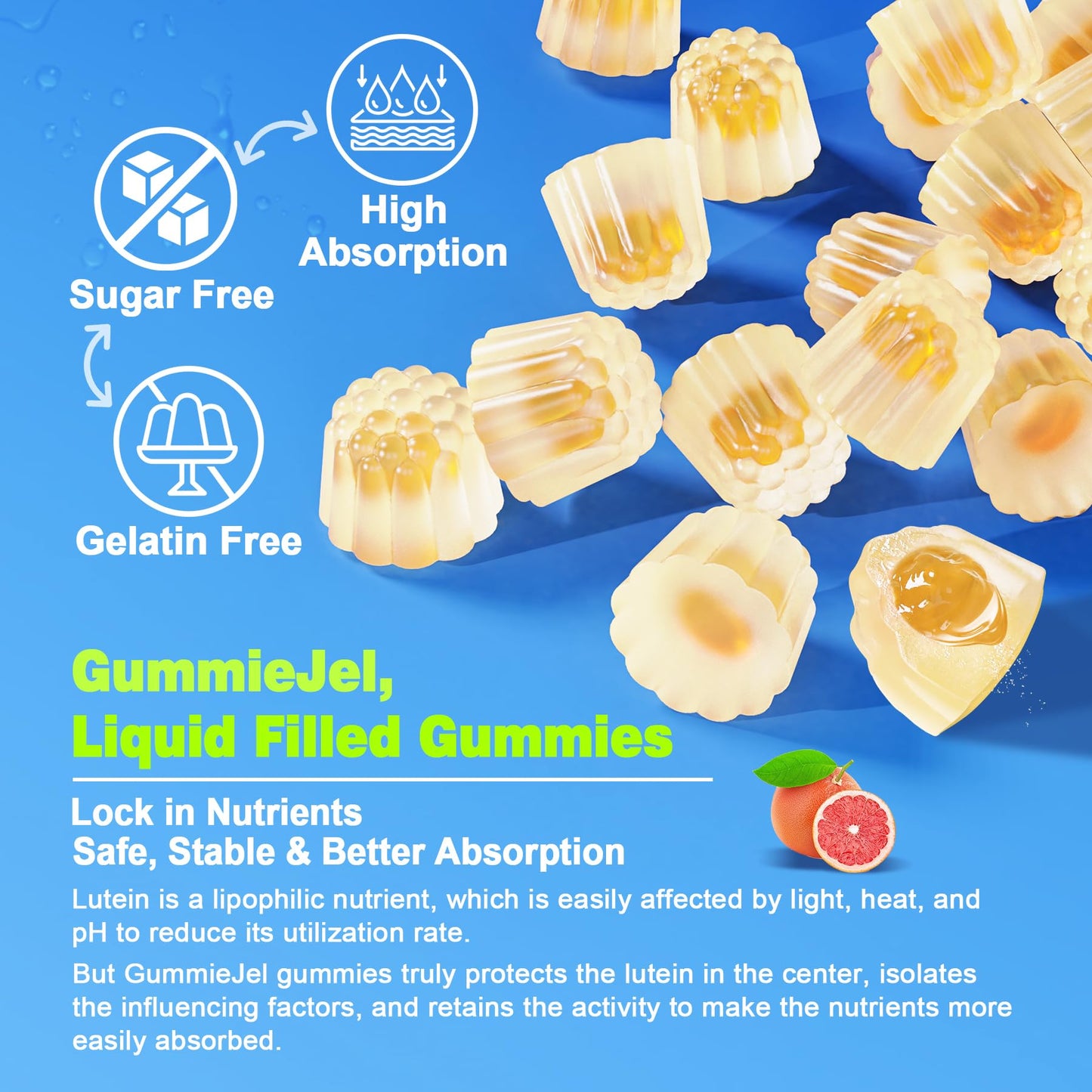 LILICARE Lutein and Zeaxanthin Supplements Gummies for Eyes with Omega-3 EPA DHA, 120 Gummies