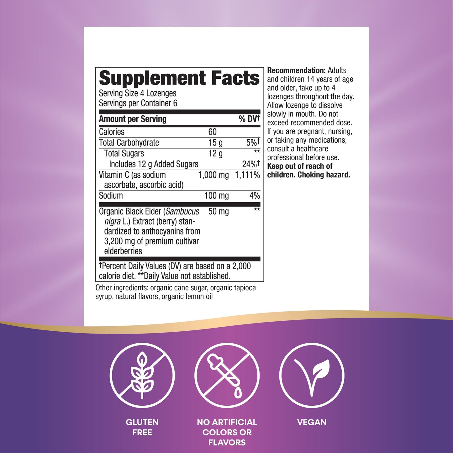 Nature's Way Sambucus Immune Lozenges 72 Count