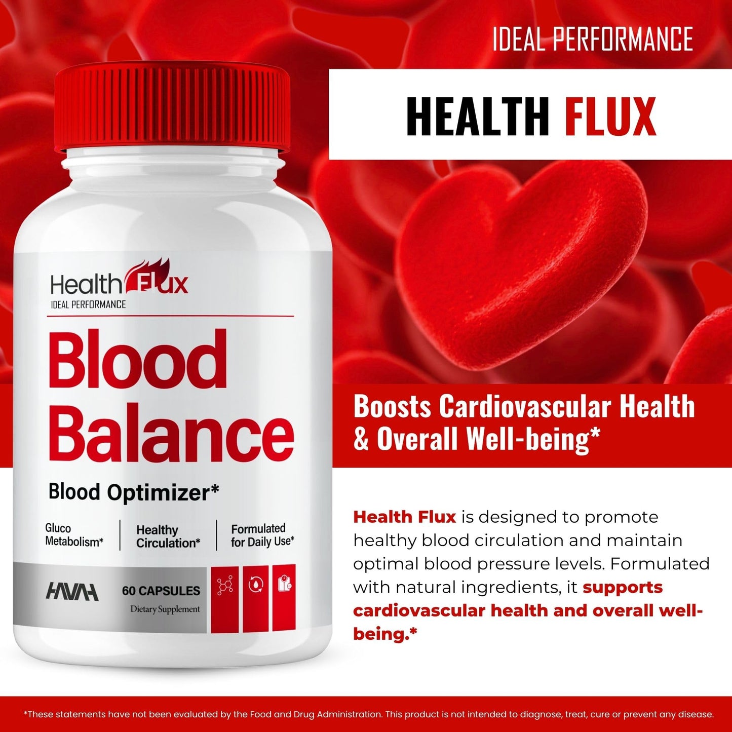 IDEAL PERFORMANCE Health Flux Blood Balance Advanced Blood Formula Capsules 300