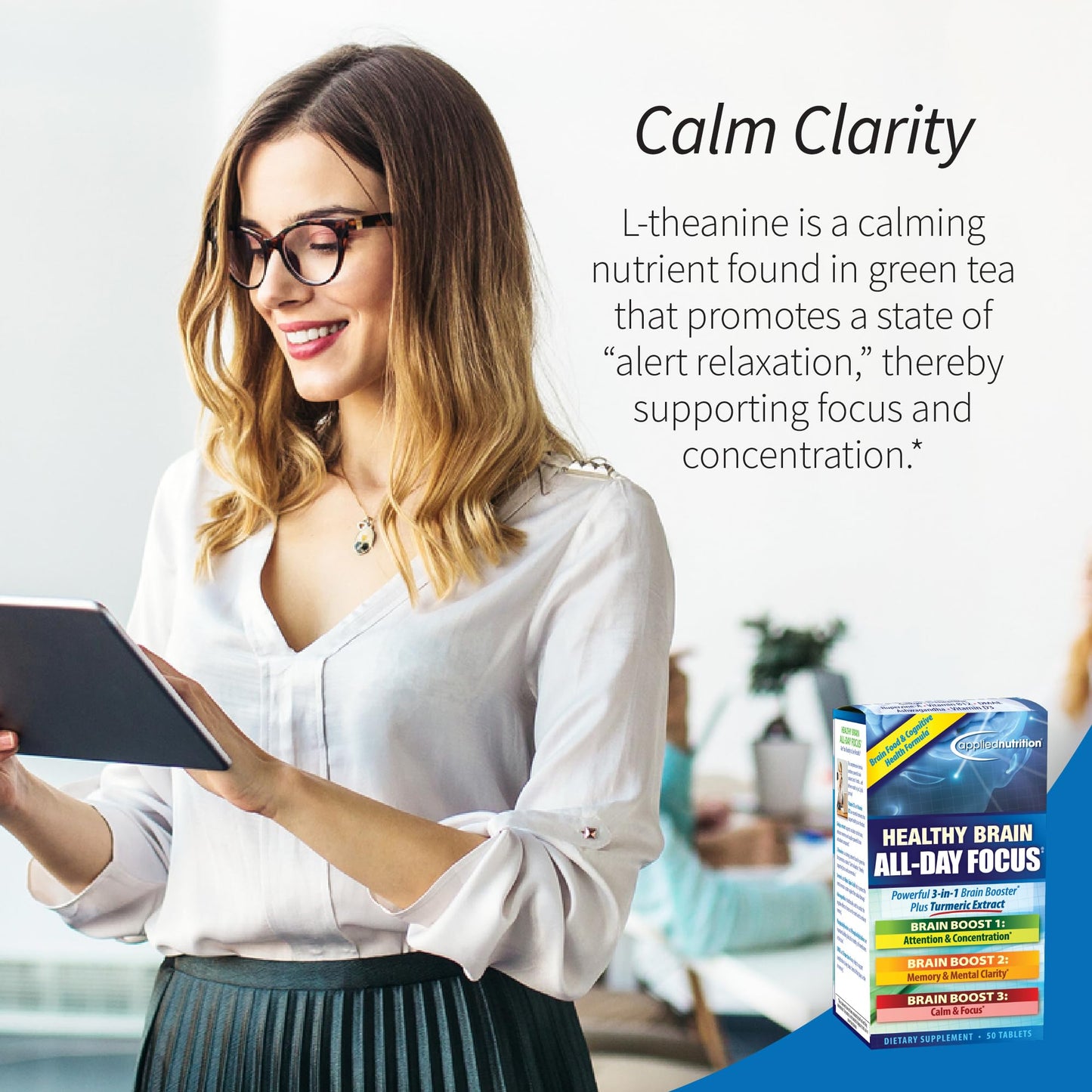 Applied Nutrition Healthy Brain All-Day Focus Tablet 2-Pack