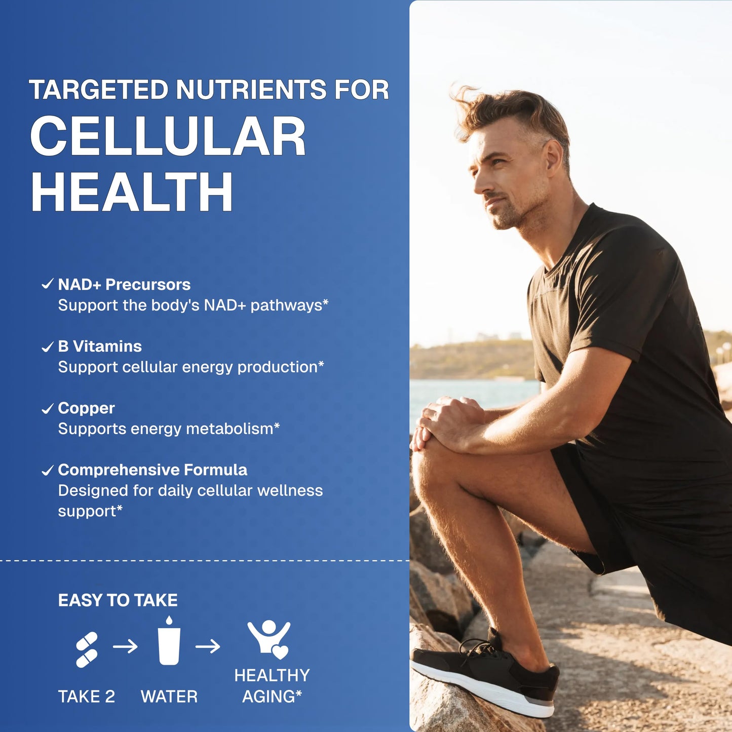 Weider NAD+ Boost Capsule 120 Count - Cellular Energy & Mitochondrial Support Formula with NAD3, Vitamin B3 & B12, Daily Longevity & Wellness Support