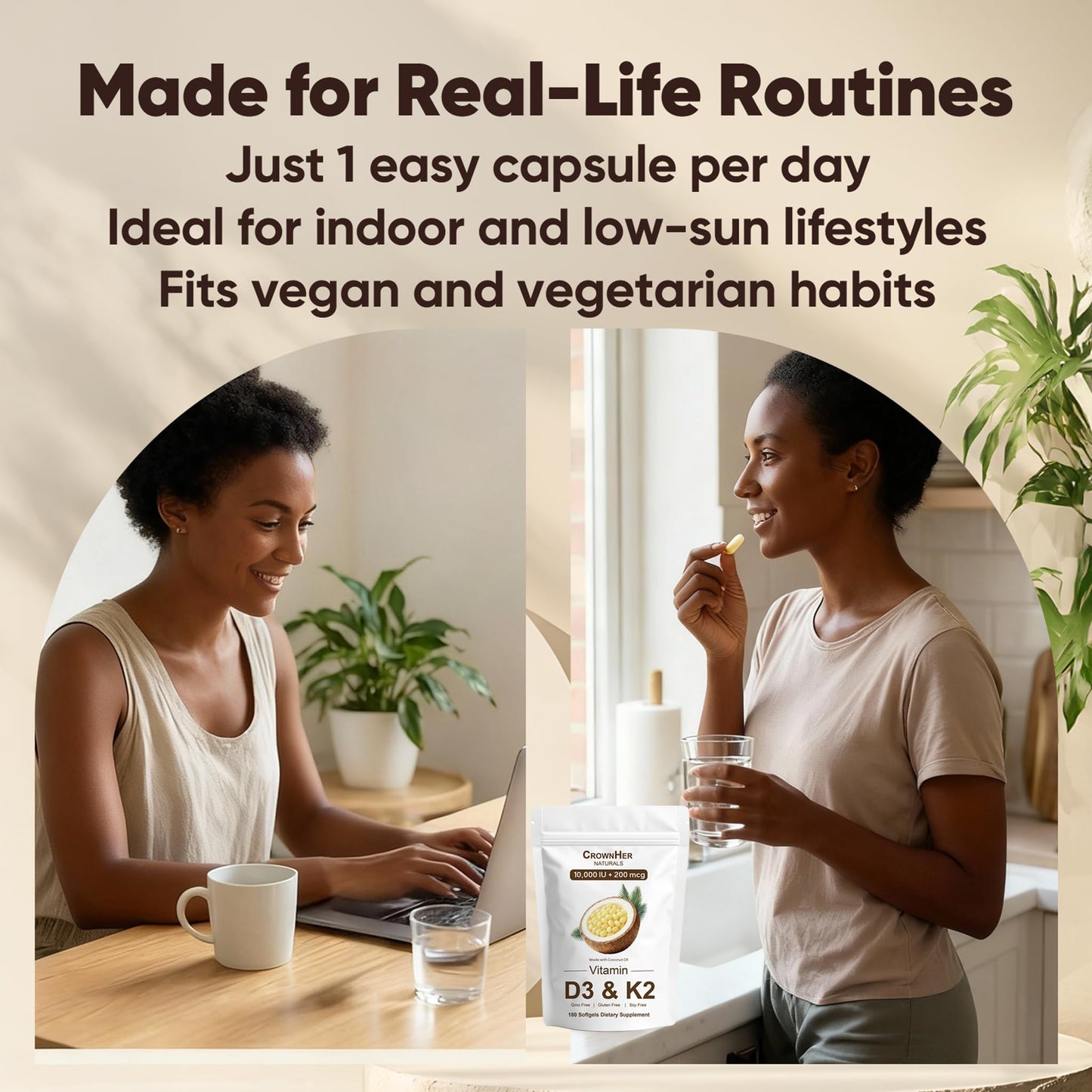 GROHESE Vitamin D3 K2 Capsule 180