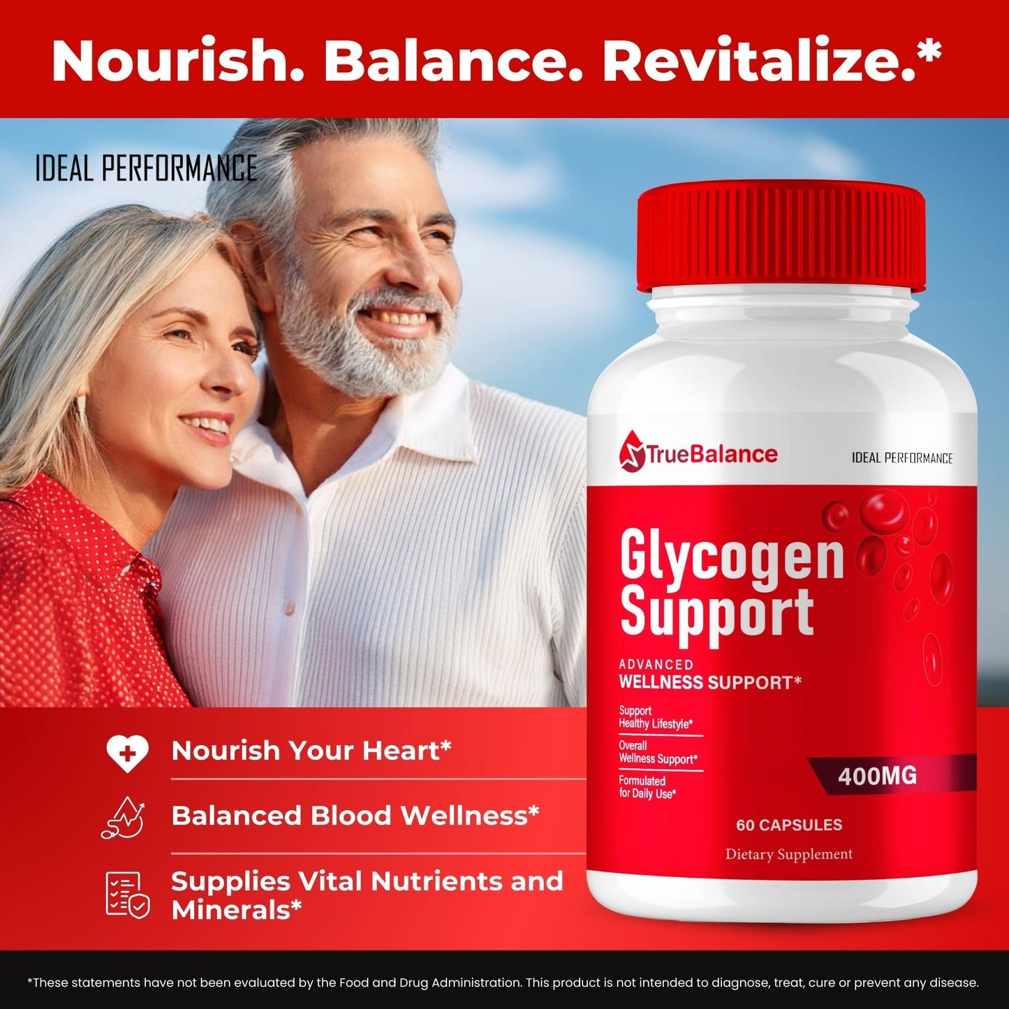 IDEAL PERFORMANCE True Balance Blood Support Advanced Formula Capsules, 60 Count