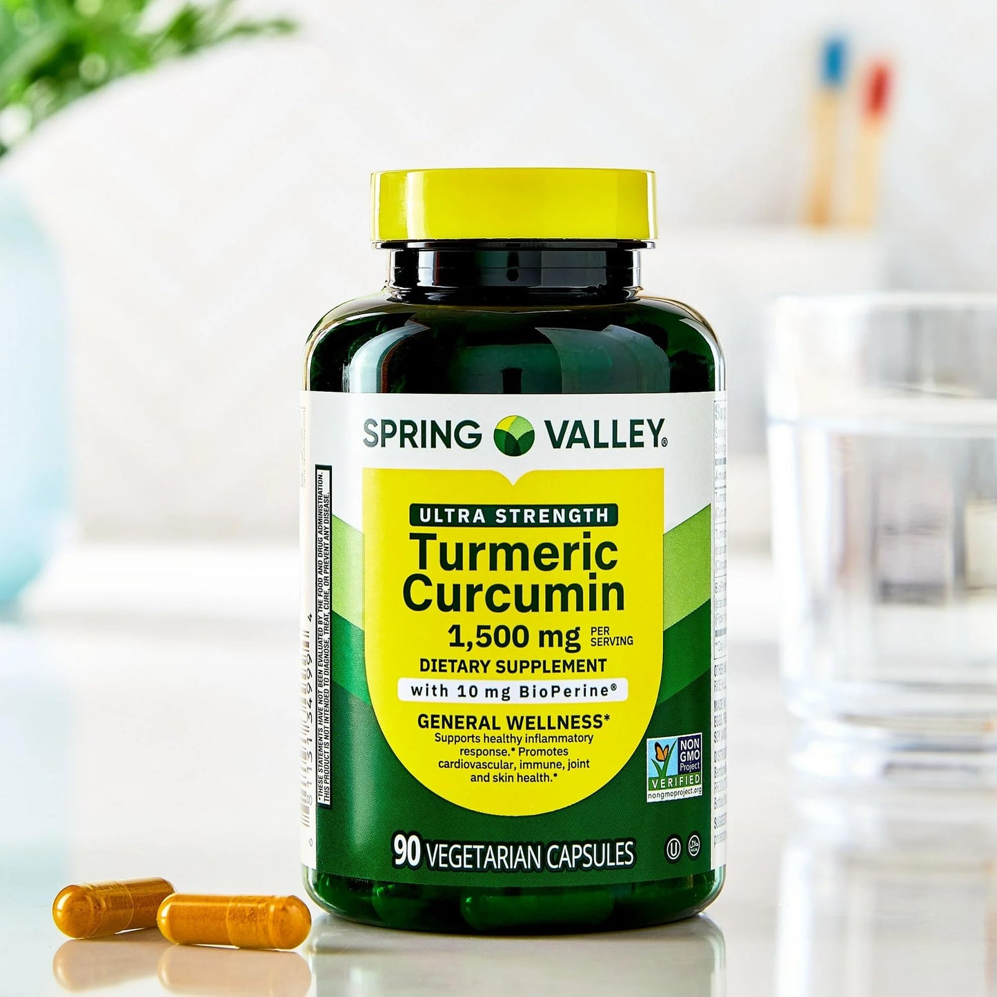 Generic Turmeric Curcumin Supplement Ultra Strength 1500 mg Capsules 90 Count