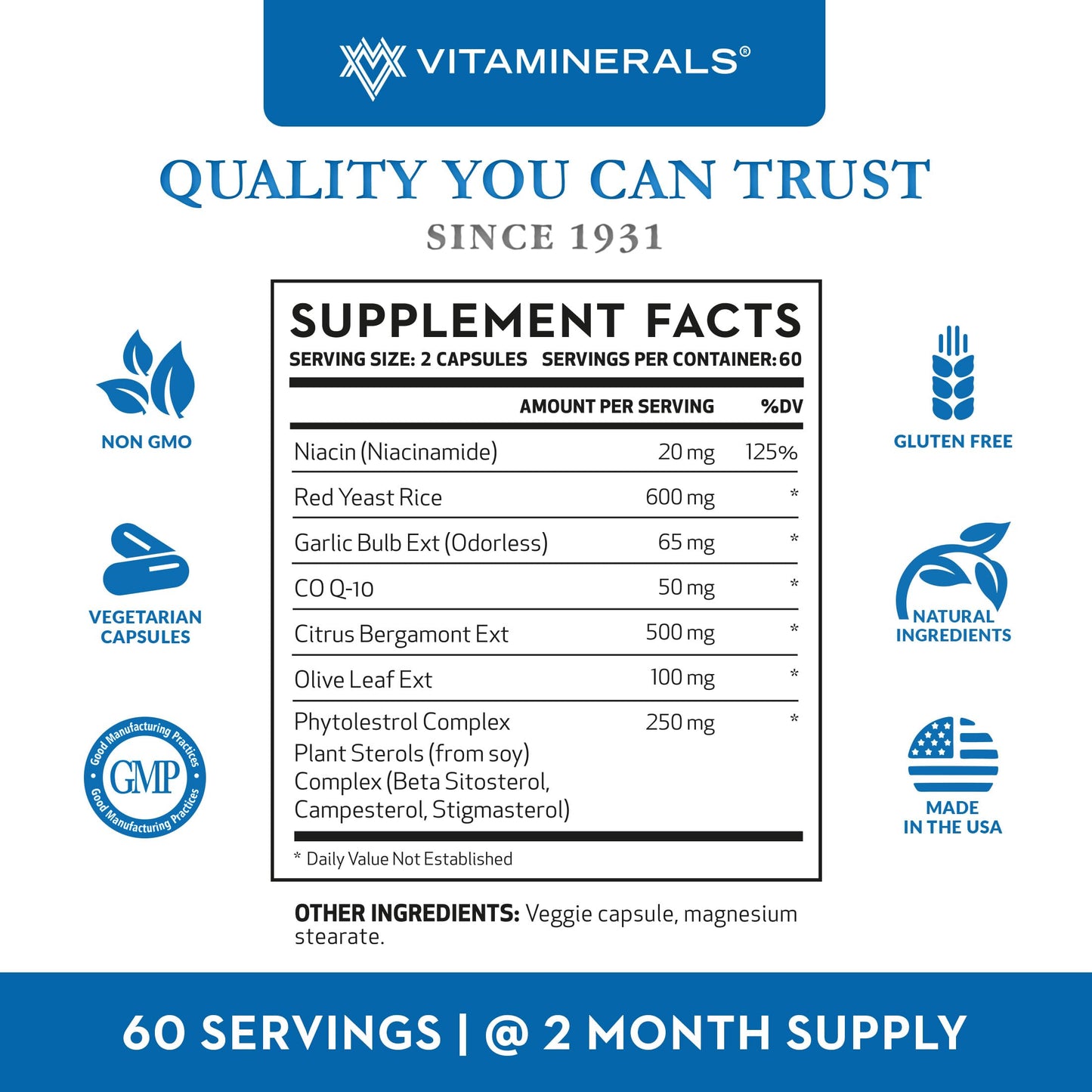 Vitaminerals 125 Cholesterol Health Aid Plus Capsules 60 Capsules