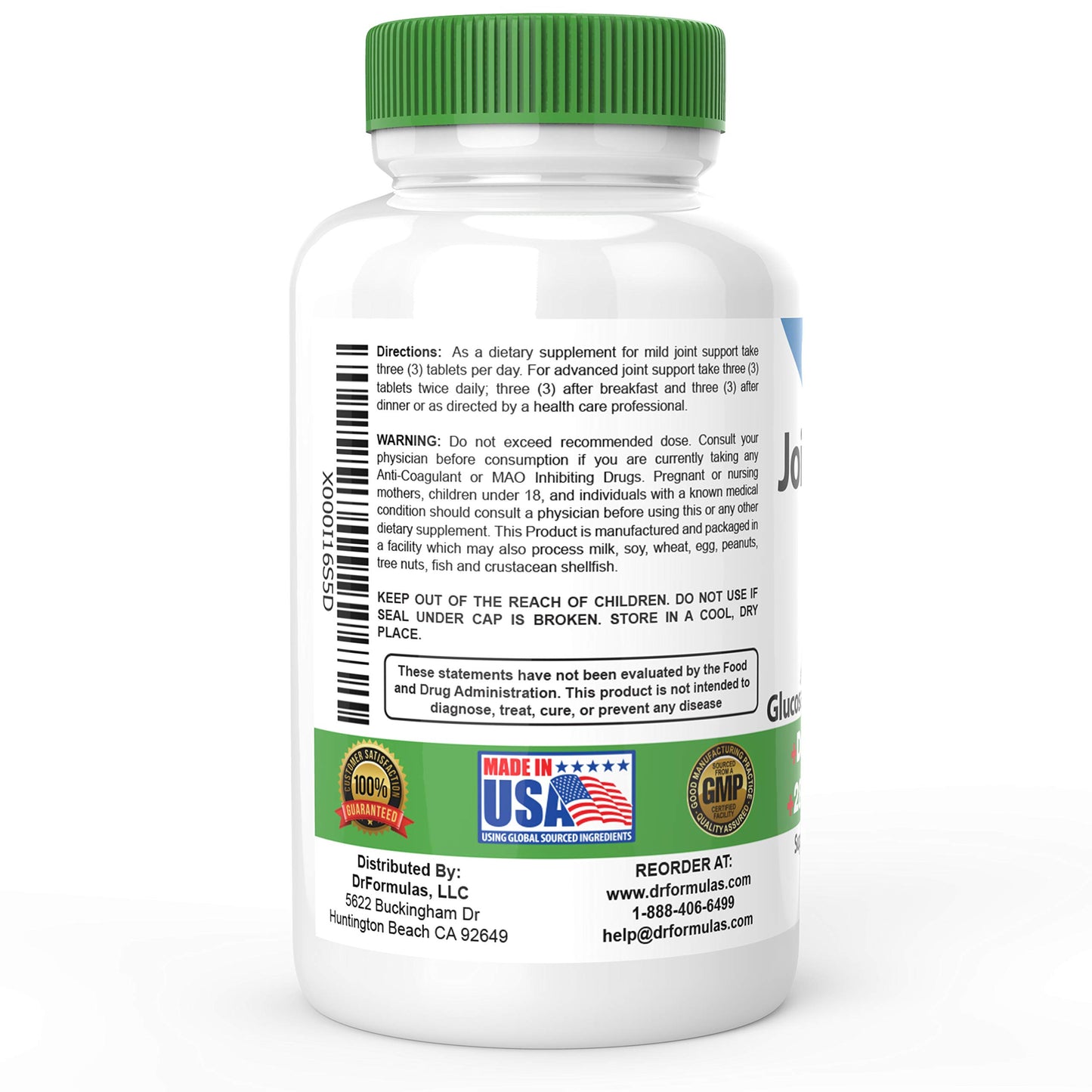 DrFormulas Joint Support Caplets with Glucosamine Chondroitin 180 Count