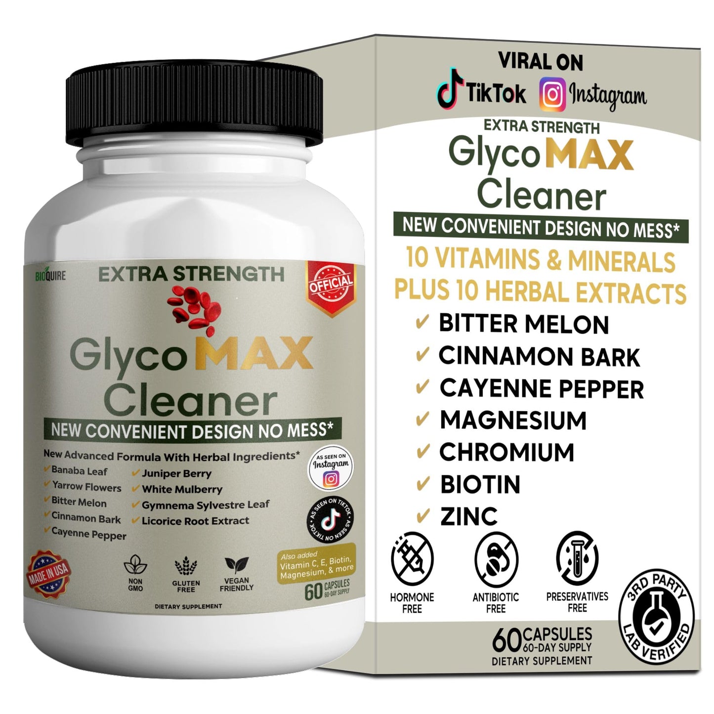 BIOQUIRE GlycoMAX Cleaner Extra Strength Capsule 60 Veggie Capsules