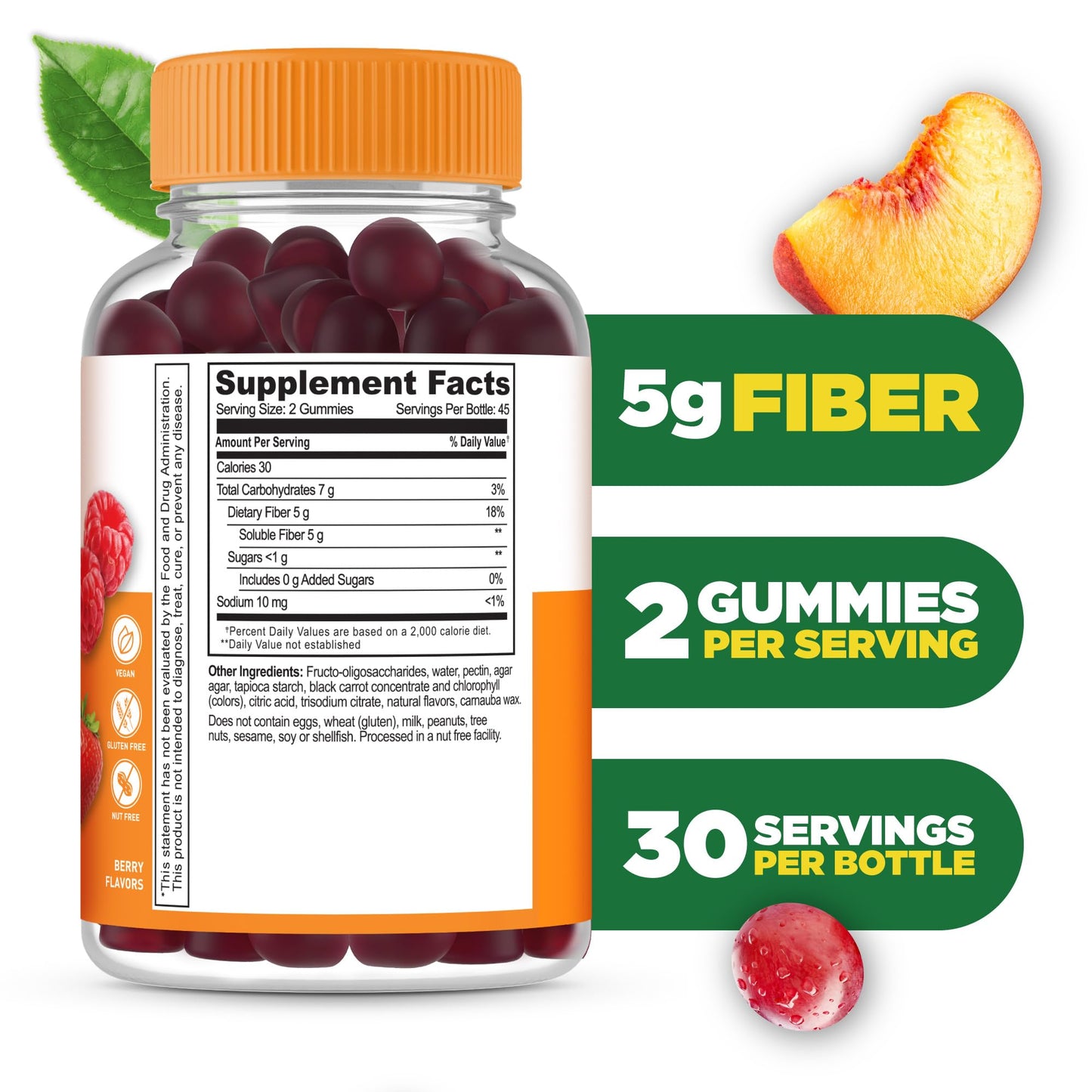 Lifeable Prebiotic Fiber Gummies for Adults 90 Gummies