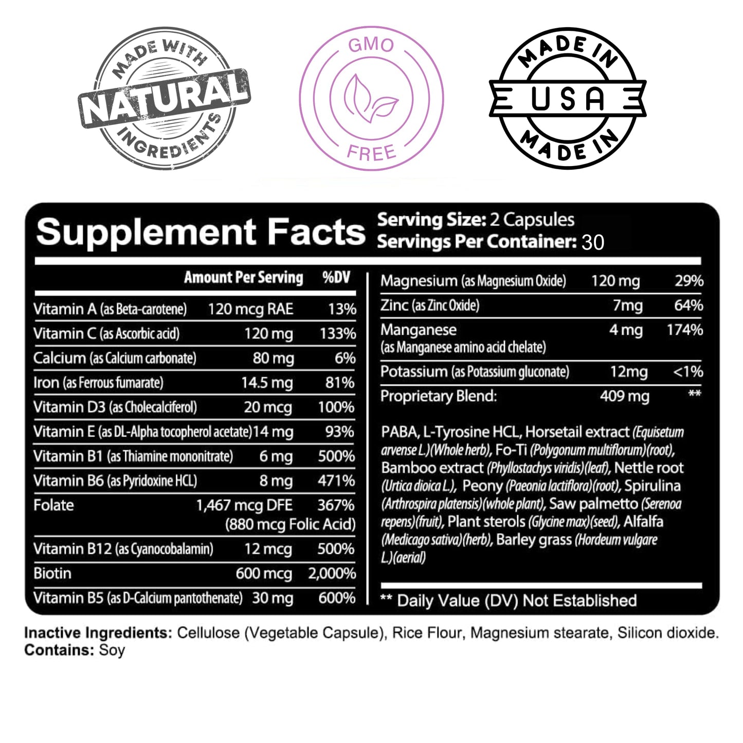 Kaya Naturals Hair Skin Nails Capsules, 60 Count
