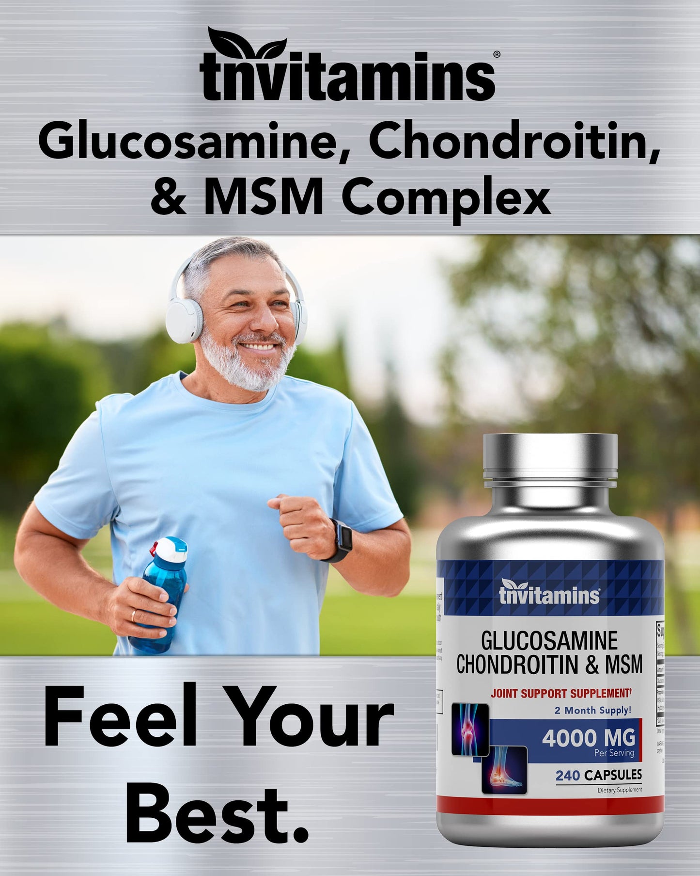 tnvitamins Boswellia Serrata 1200mg & Glucosamine, Chondroitin, MSM Complex 4000mg, 360 Capsules