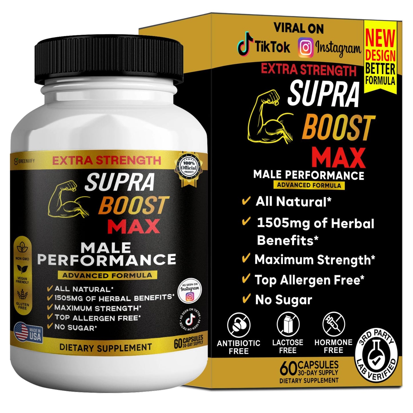 GREENVIFY Supra Boost Max Supplement Capsules, 60 Count
