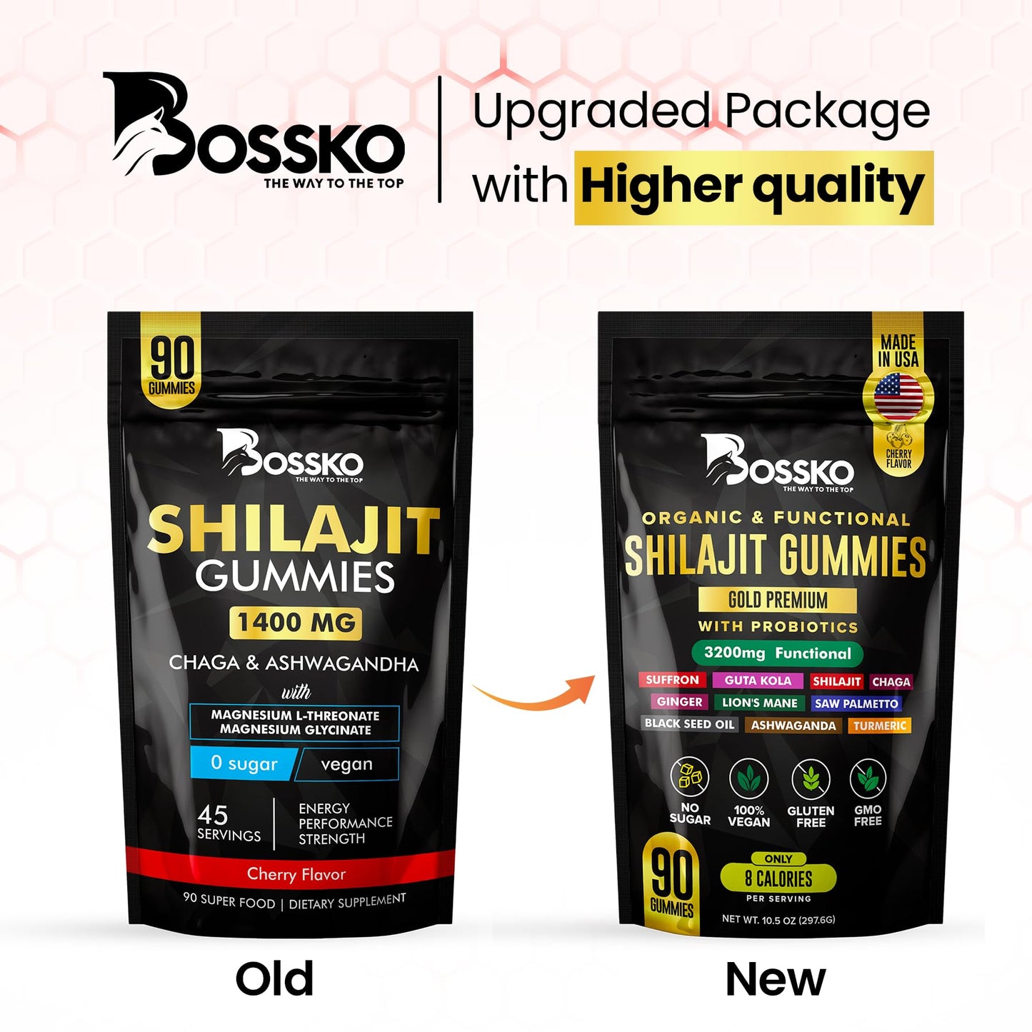BOSSKO THE WAY TO THE TOP Shilajit Gummies 90 Count
