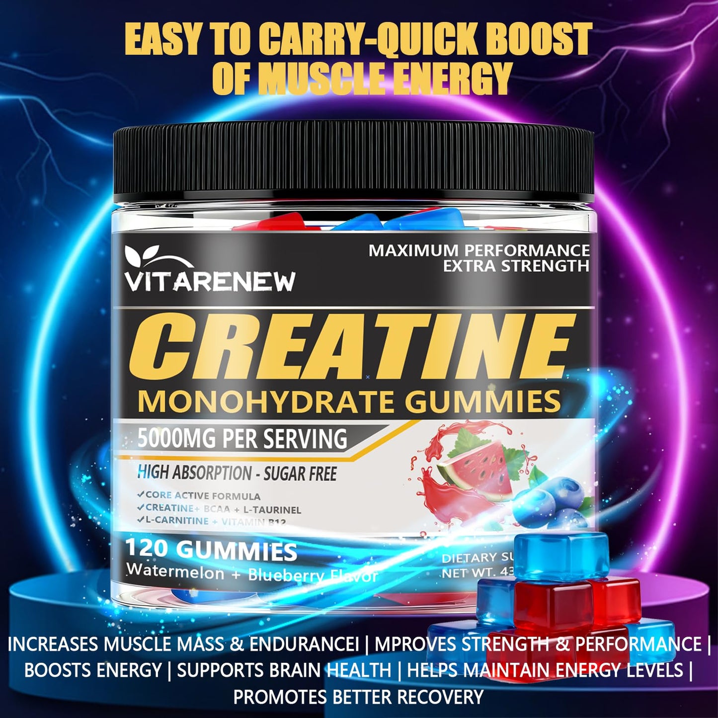 VITARENEW Creatine Gummies 120 Gummies