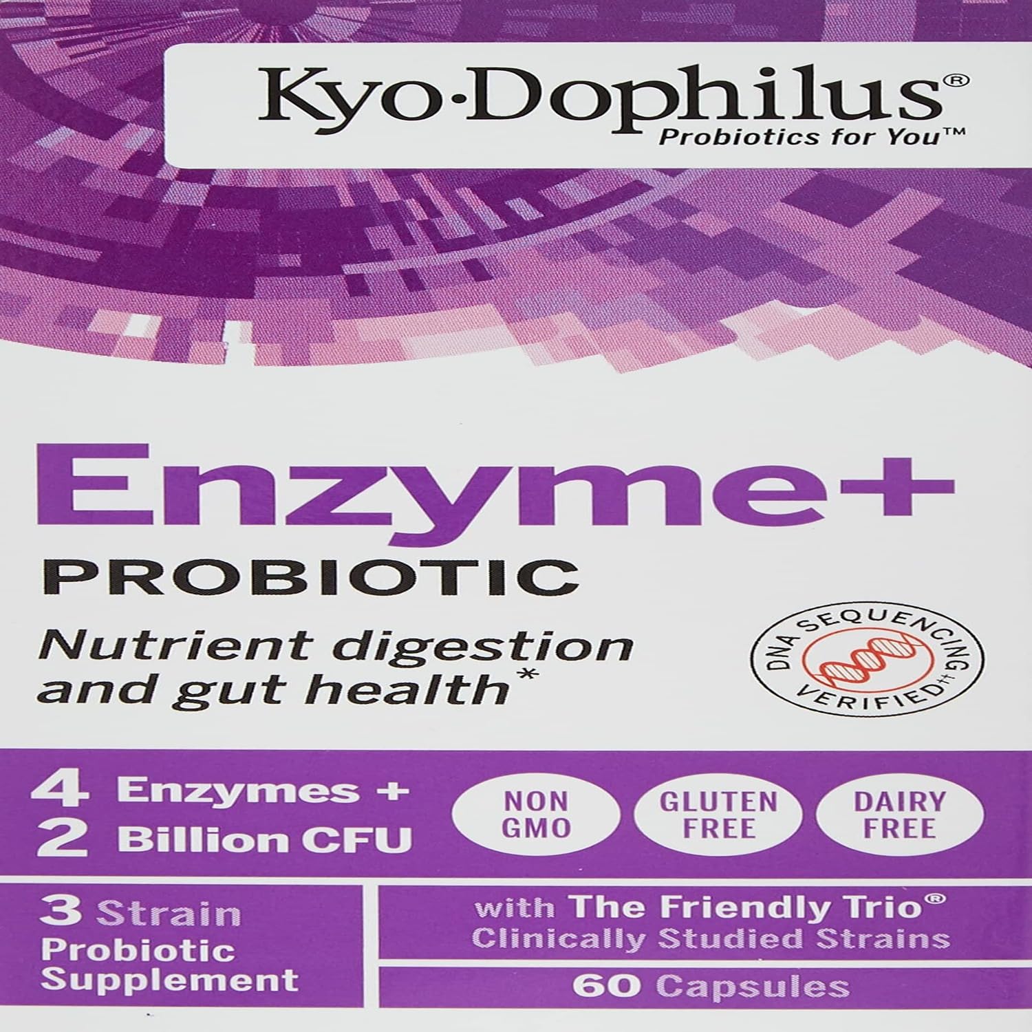 Kyolic Kyo-Dophilus Enzyme+ Probiotic, 60 Capsules
