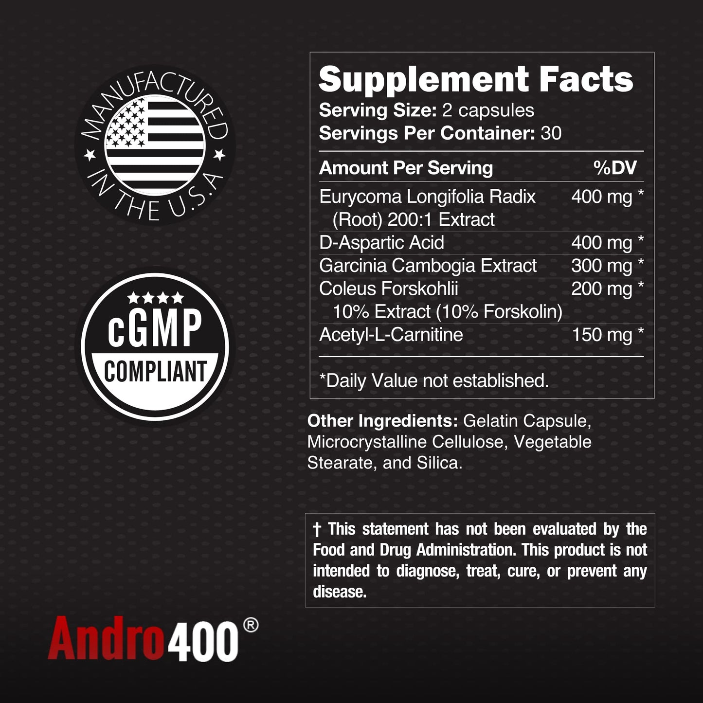 Andro400 Ultra Max T Maximum Strength T-Support Complex 60 Capsules