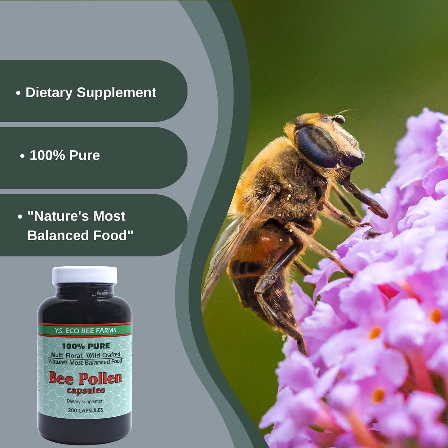 Worldwide Nutrition Bee Pollen Capsules 200 Count