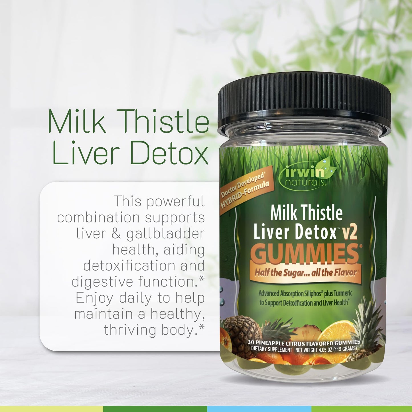 Irwin Naturals Milk Thistle Liver Detox v2 Gummies, 30 Gummies