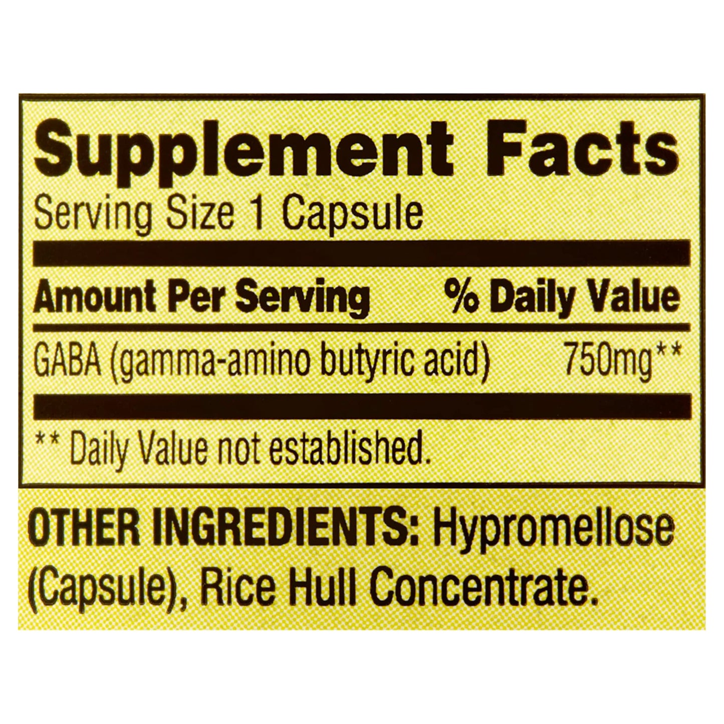 LUAL GABA 750mg Amino Acid Supplement Capsule 100 Count
