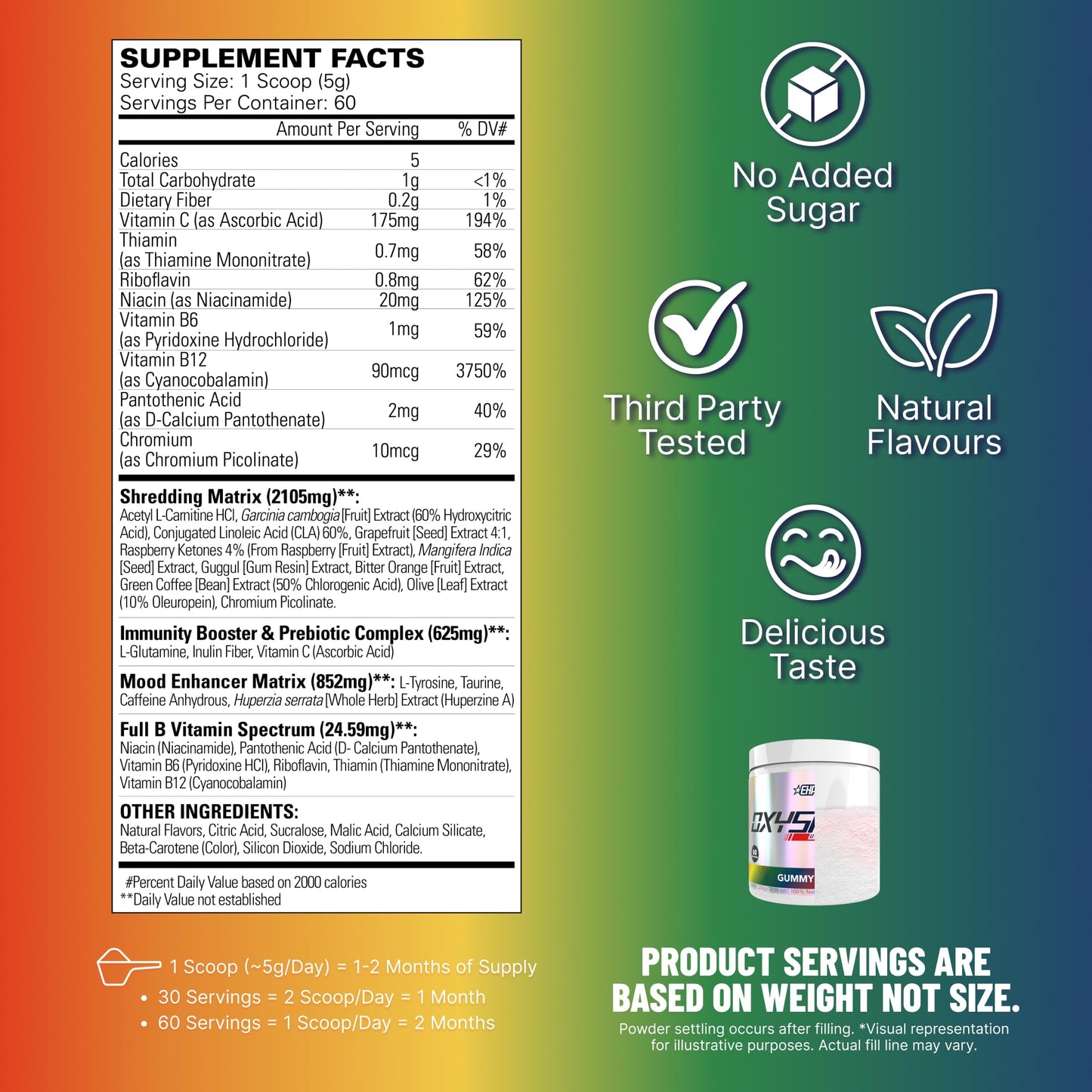 EHP LABS OxyShred Pre Workout Powder - Gummy Snake, 10 oz