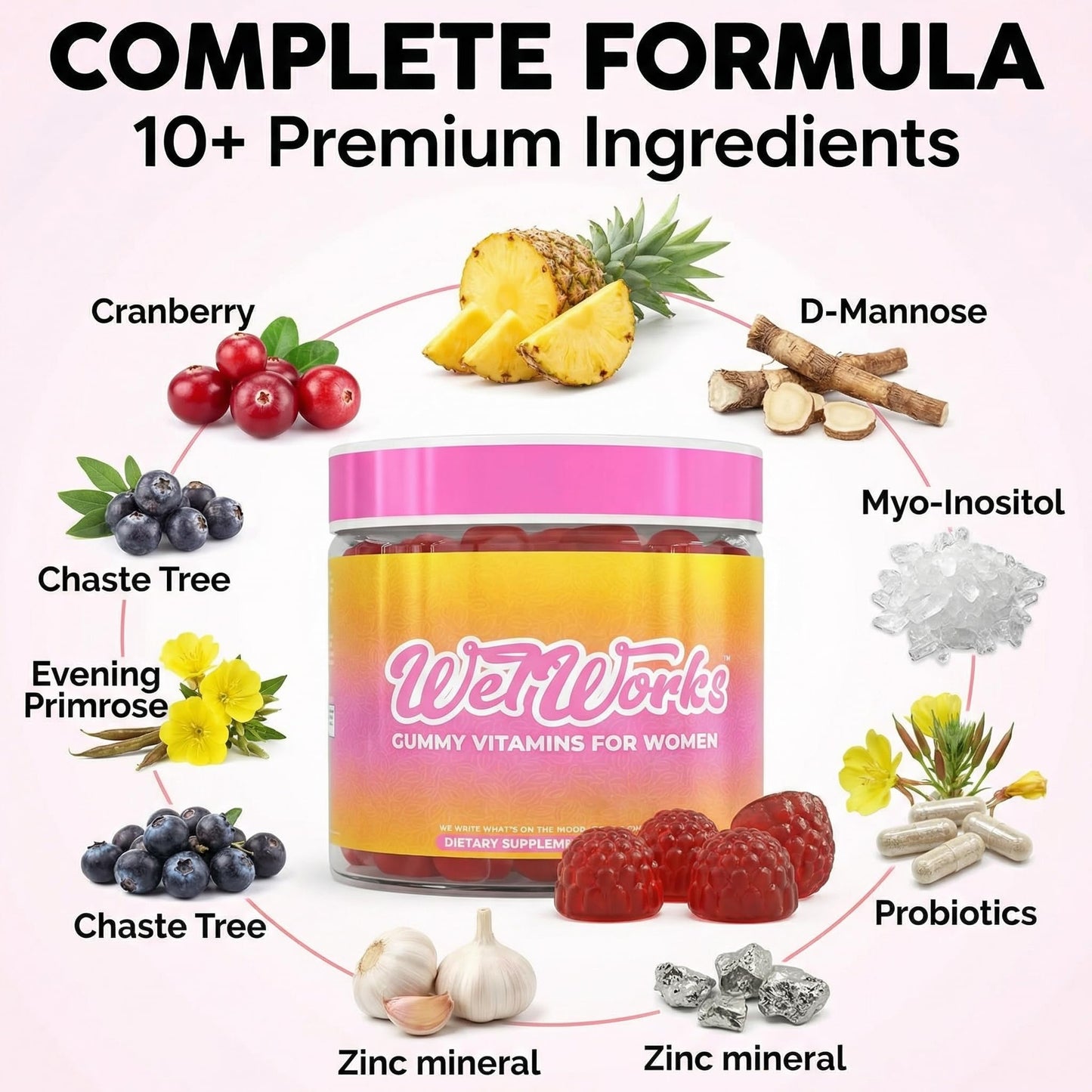 Clean Nutraceuticals Wet Works Women's Vaginal Probiotic Gummies 60 Count