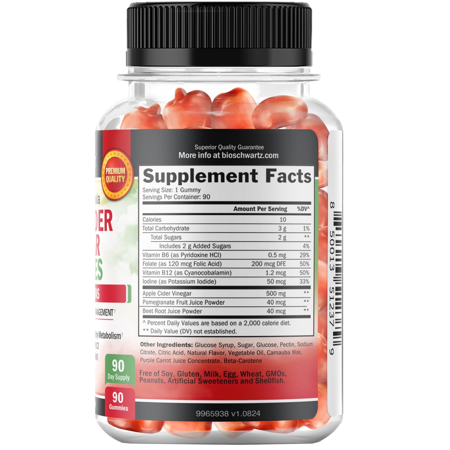 BioSchwartz Apple Cider Vinegar Gummies 90 Count