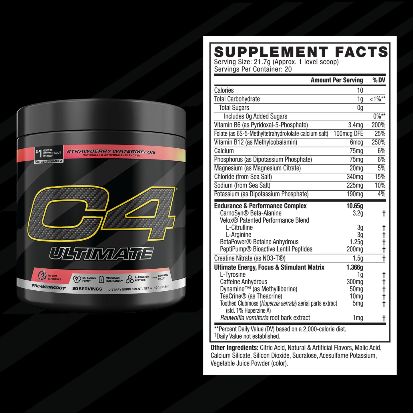 C4 Ultimate Pre Workout Watermelon Powder 11.5 oz