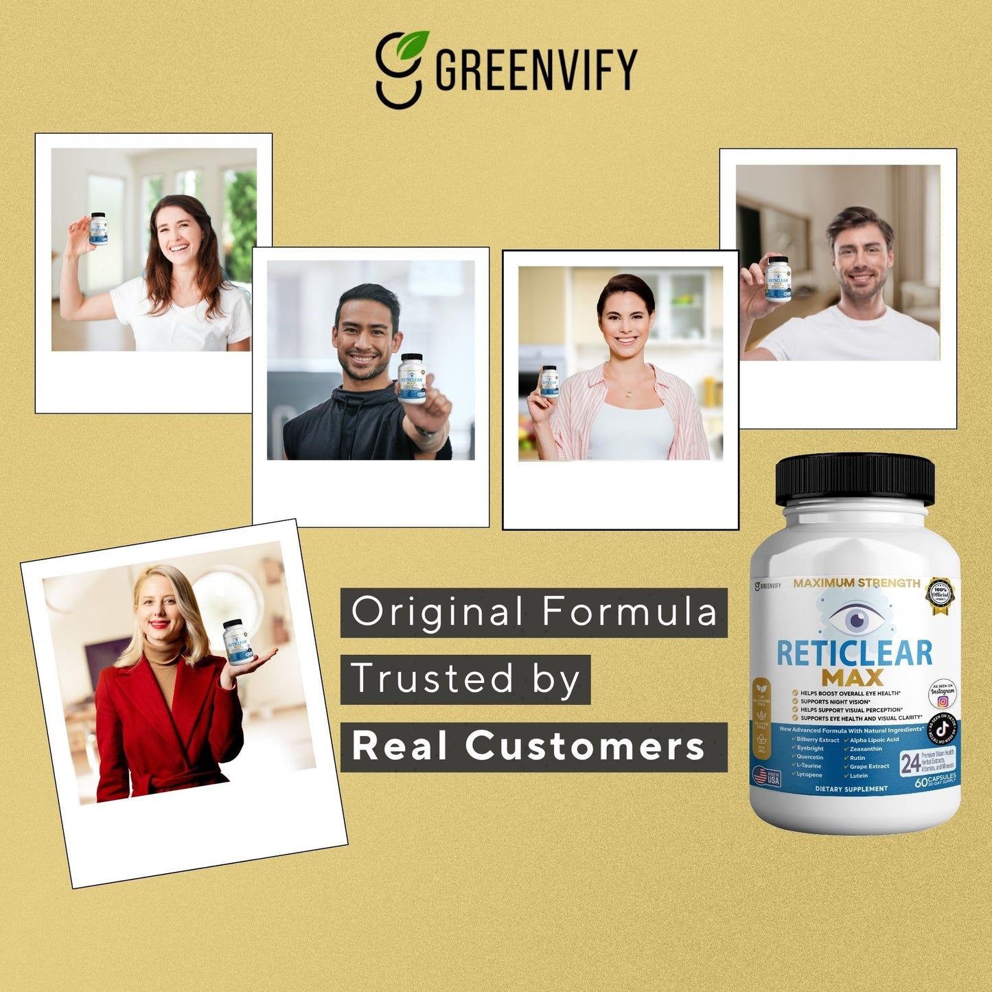 GREENVIFY Reticlear Max Eye Health Supplement 60 Capsules