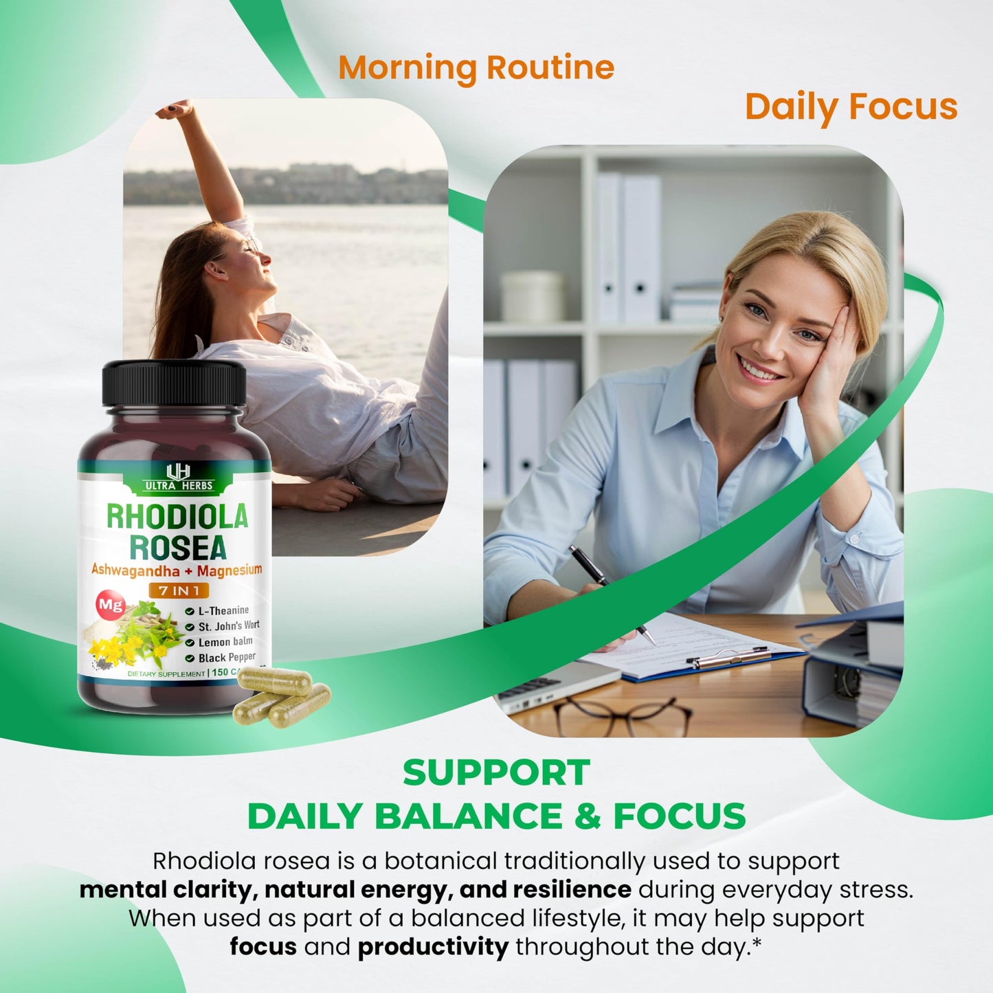 ULTRA HERBS Rhodiola Rosea Supplement Capsules, 150 Count