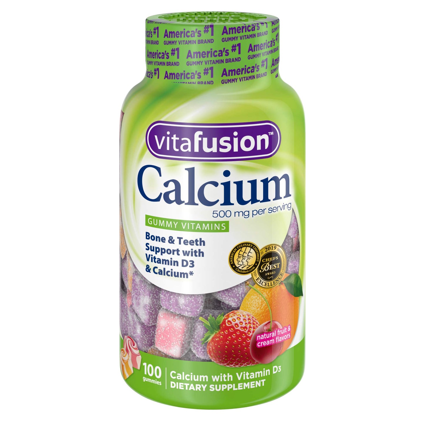 Vitafusion Calcium 500 mg Gummy, 100 Count