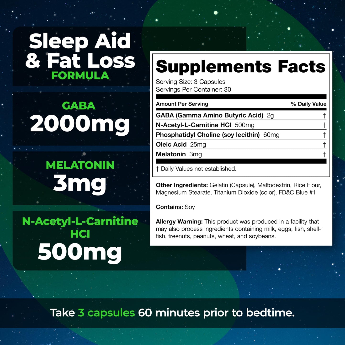 Species Nutrition Somalyze Stimulant Free, Appetite Suppressant with GABA and Melatonin, Gluten Free Capsules, 90 Capsules