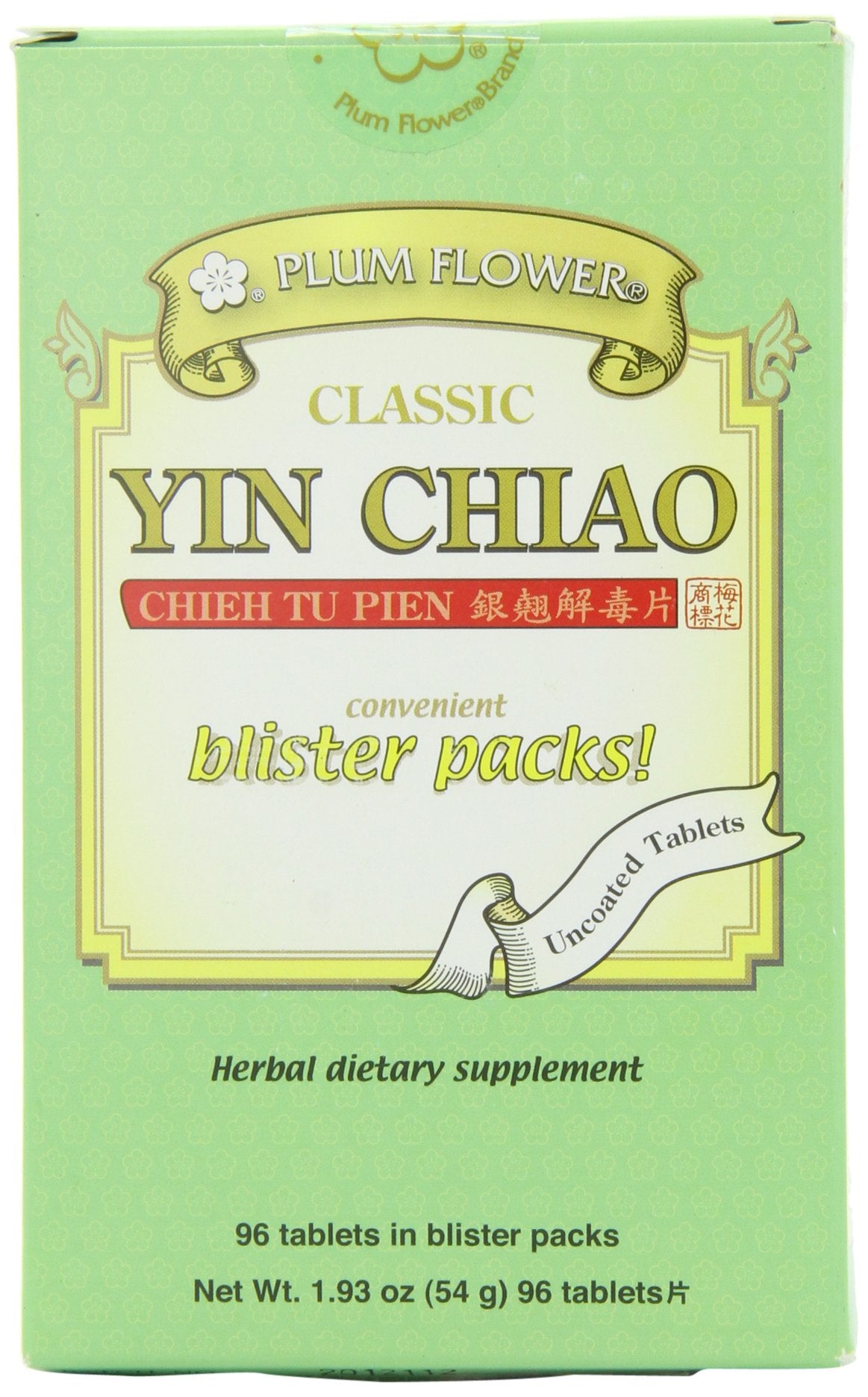 Plum Flower Yin Chiao Chieh Tu Pian Tablets, 96 Count